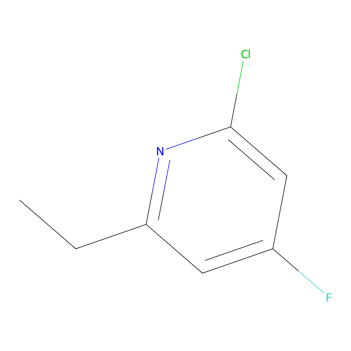 2-Chloro-6-ethyl-4-fluoropyridine molecular structure, CAS 2952838-00-3