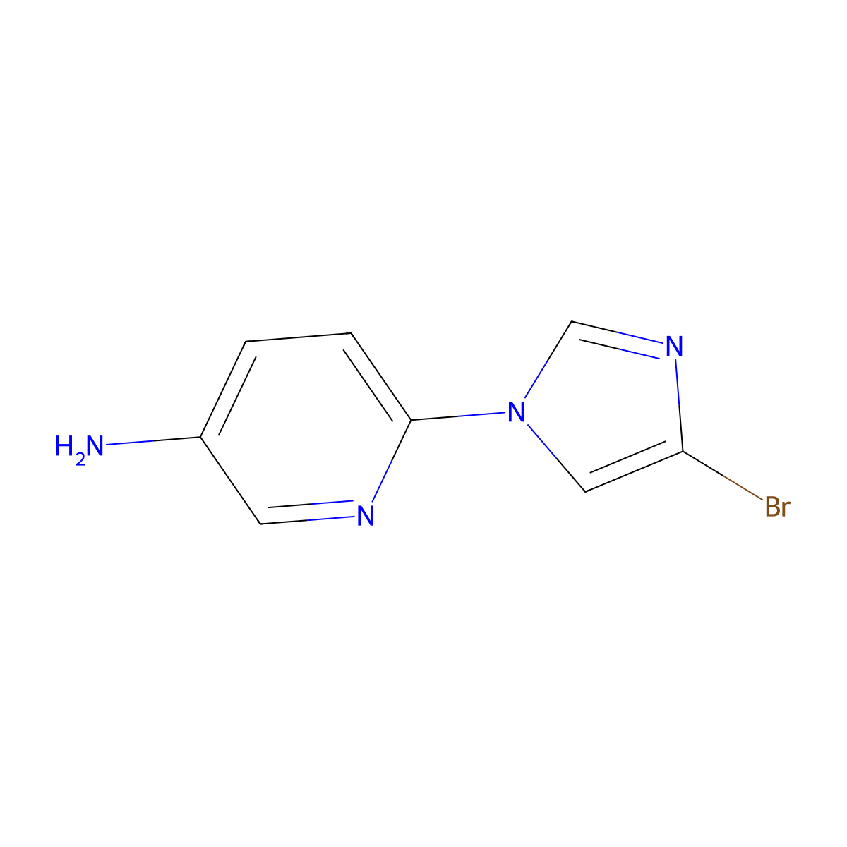 6-(4-bromo-1H-imidazol-1-yl)pyridin-3-amine molecular structure, CAS 2952838-02-5