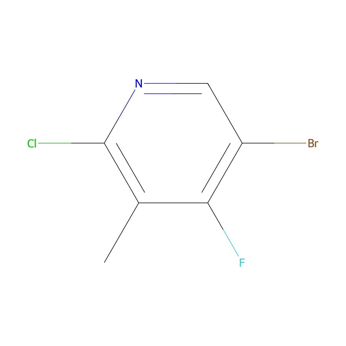 5-Bromo-2-chloro-4-fluoro-3-methylpyridine molecular structure, CAS 2952838-23-0