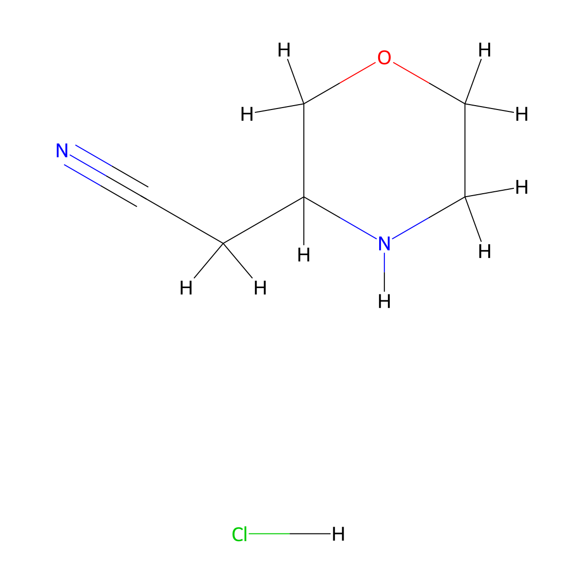 2-(Morpholin-3-YL)acetonitrile hydrochloride molecular structure, CAS 2952838-29-6