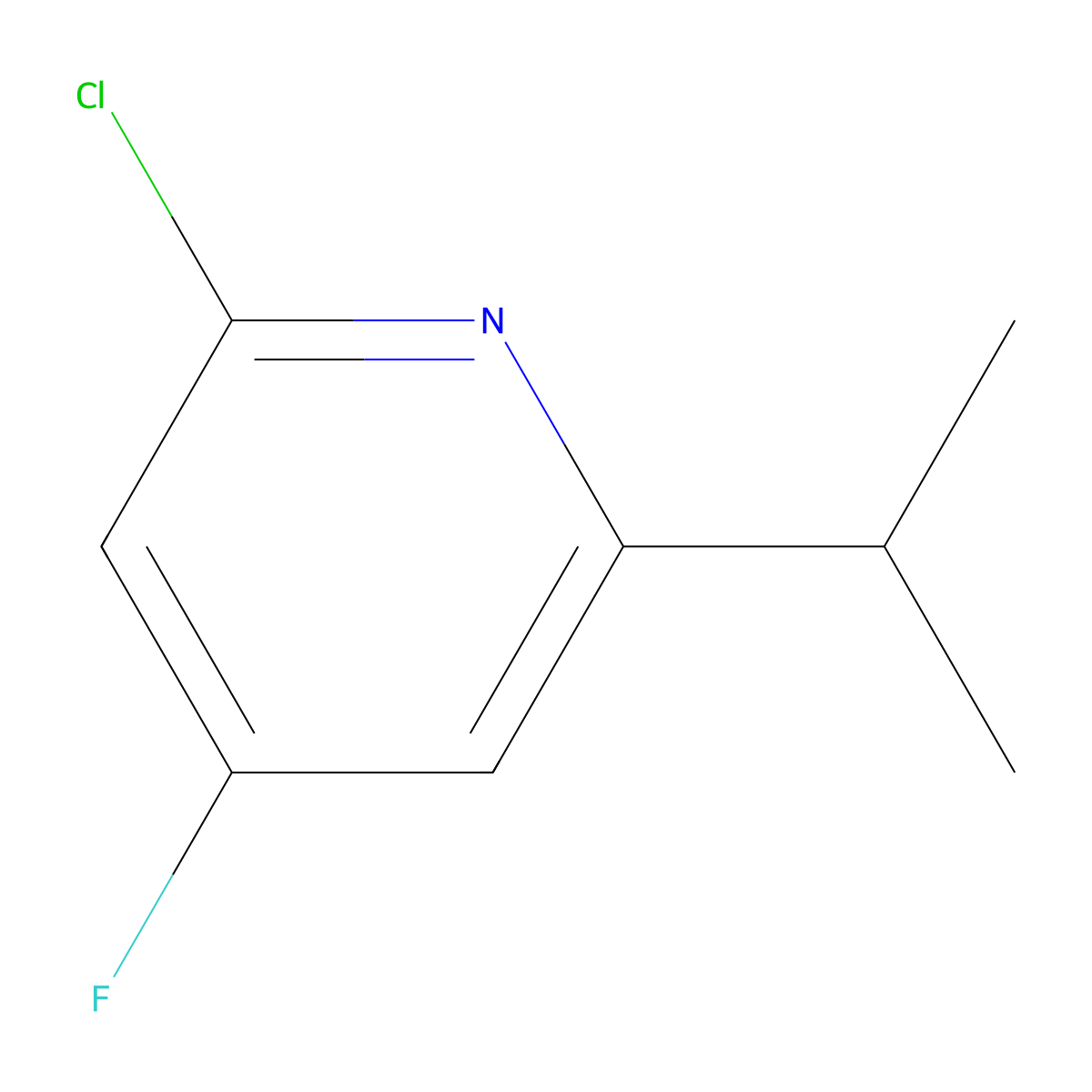 2-Chloro-4-fluoro-6-isopropylpyridine molecular structure, CAS 2952838-31-0