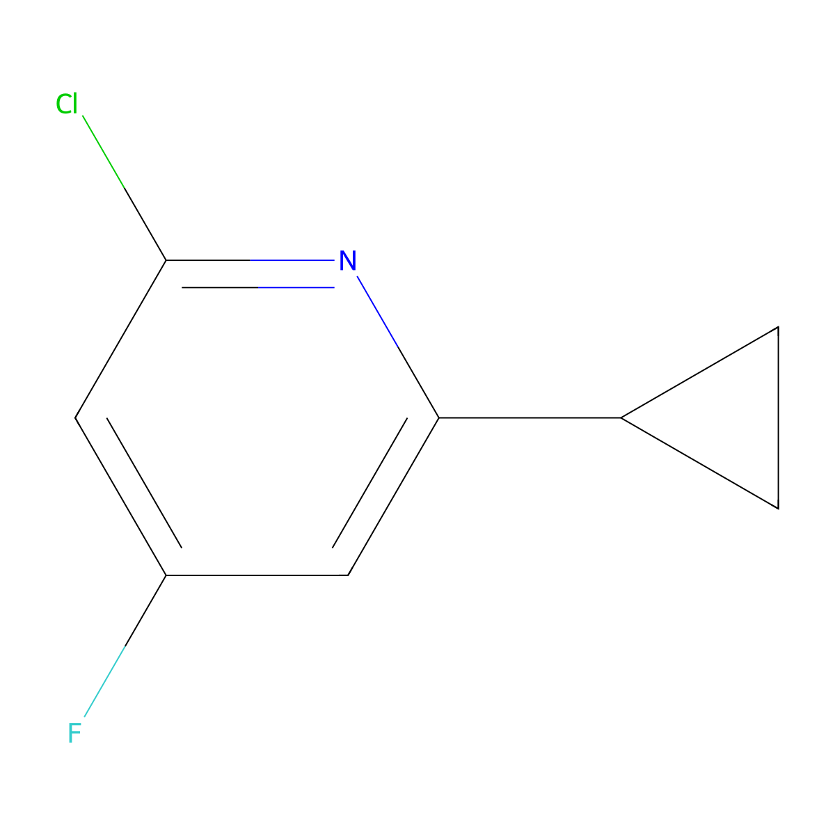 2-Chloro-6-cyclopropyl-4-fluoropyridine molecular structure, CAS 2952895-37-1