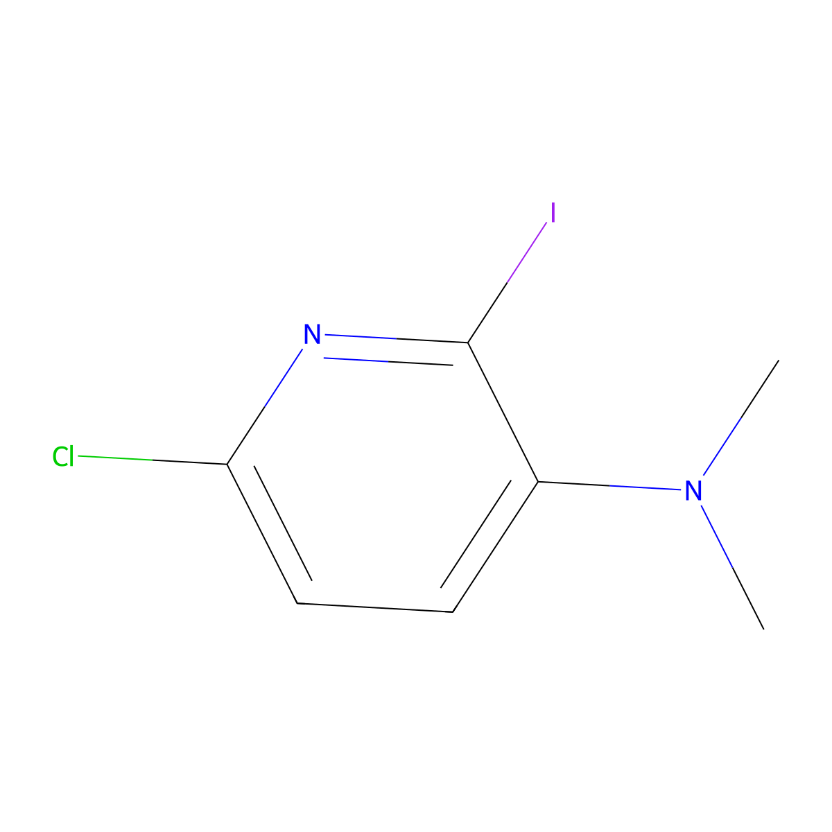 6-Chloro-2-iodo-N,N-dimethylpyridin-3-amine molecular structure, CAS 2952895-46-2