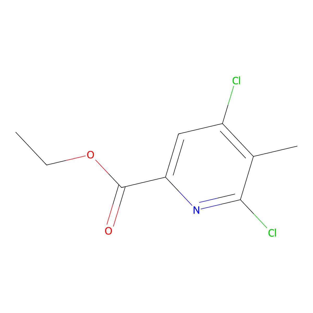 Ethyl 4,6-dichloro-5-methylpicolinate molecular structure, CAS 2952895-48-4