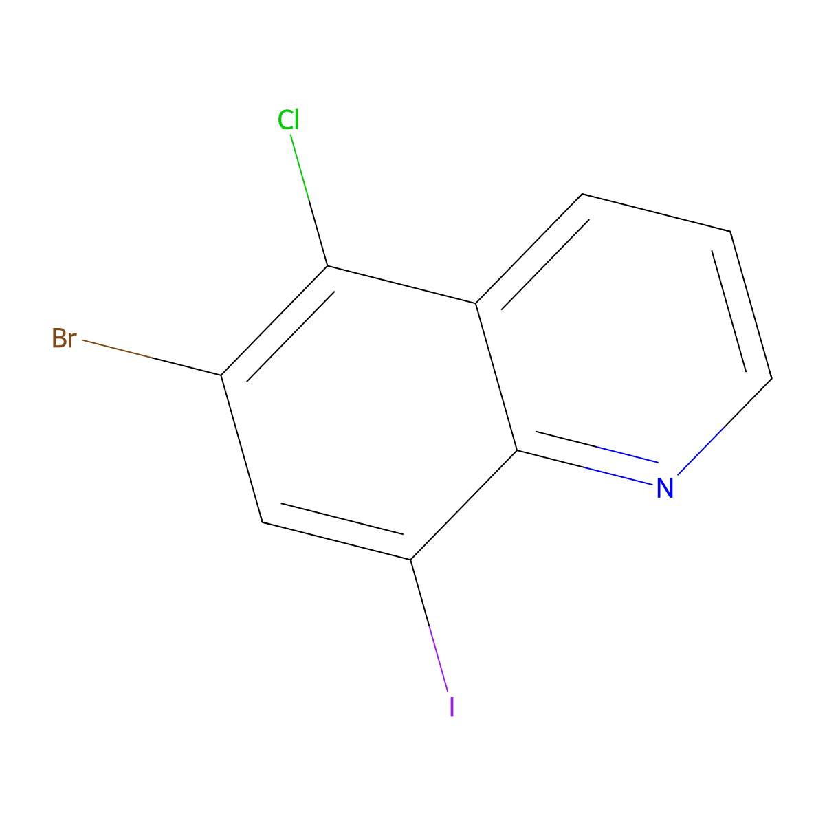 6-Bromo-5-chloro-8-iodoquinoline molecular structure, CAS 2952895-49-5