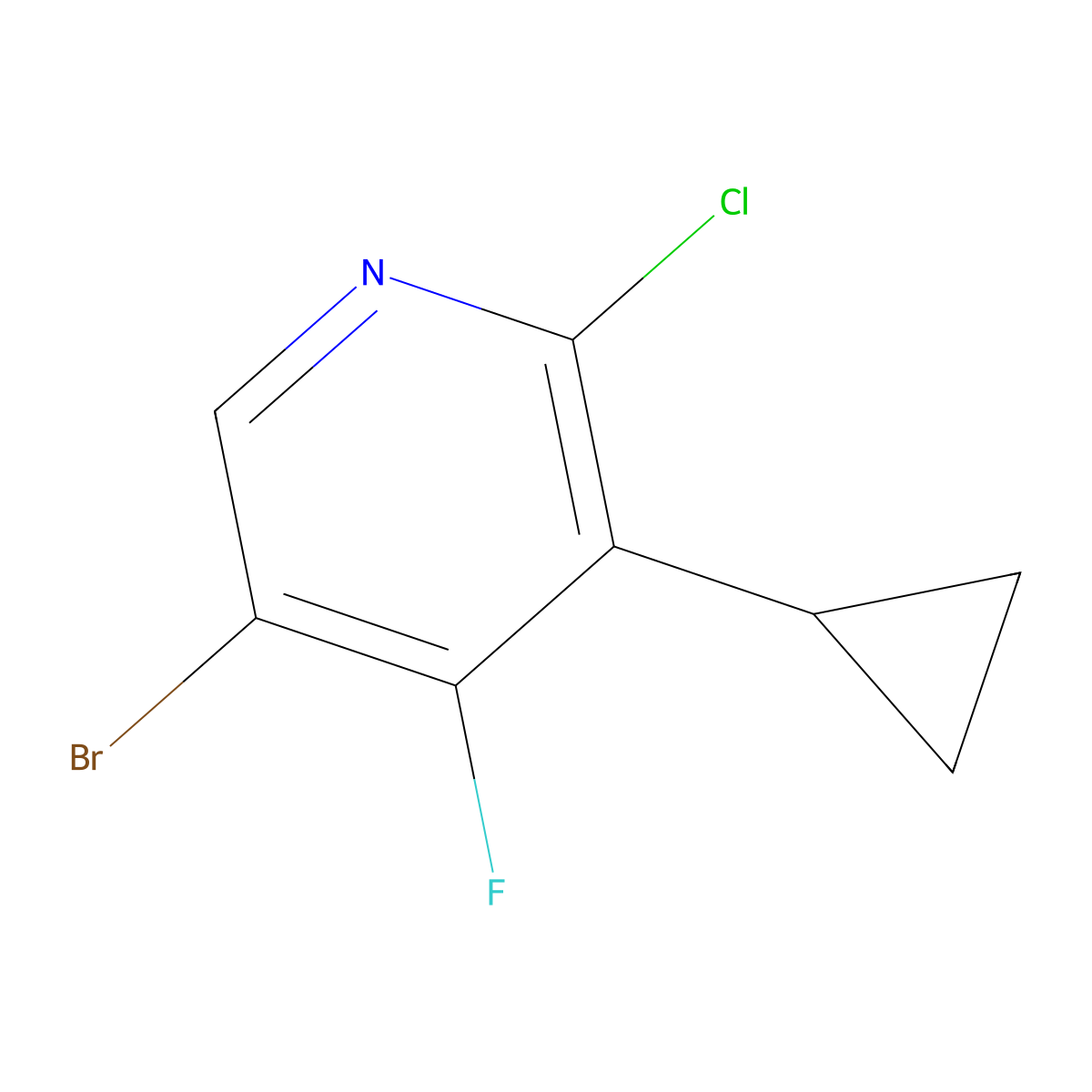 5-Bromo-2-chloro-3-cyclopropyl-4-fluoropyridine molecular structure, CAS 2952896-34-1