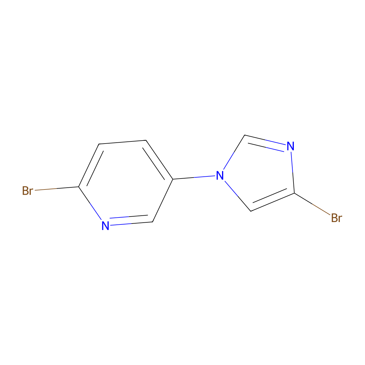 2-bromo-5-(4-bromo-1H-imidazol-1-yl)pyridine molecular structure, CAS 2952896-35-2