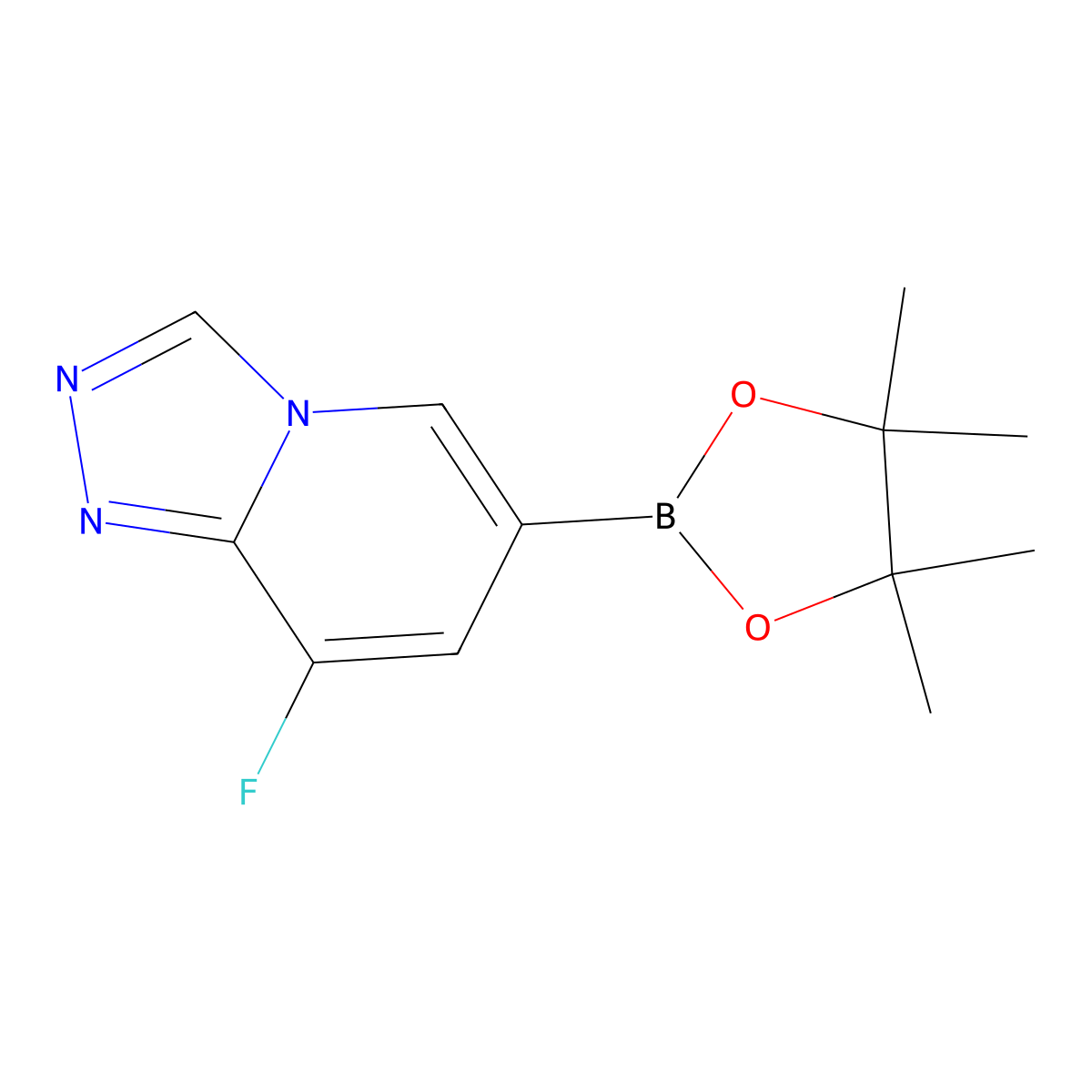 8-Fluoro-6-(4,4,5,5-tetramethyl-1,3,2-dioxaborolan-2-yl)-[1,2,4]triazolo[4,3-a]pyridine molecular structure, CAS 2952910-60-8