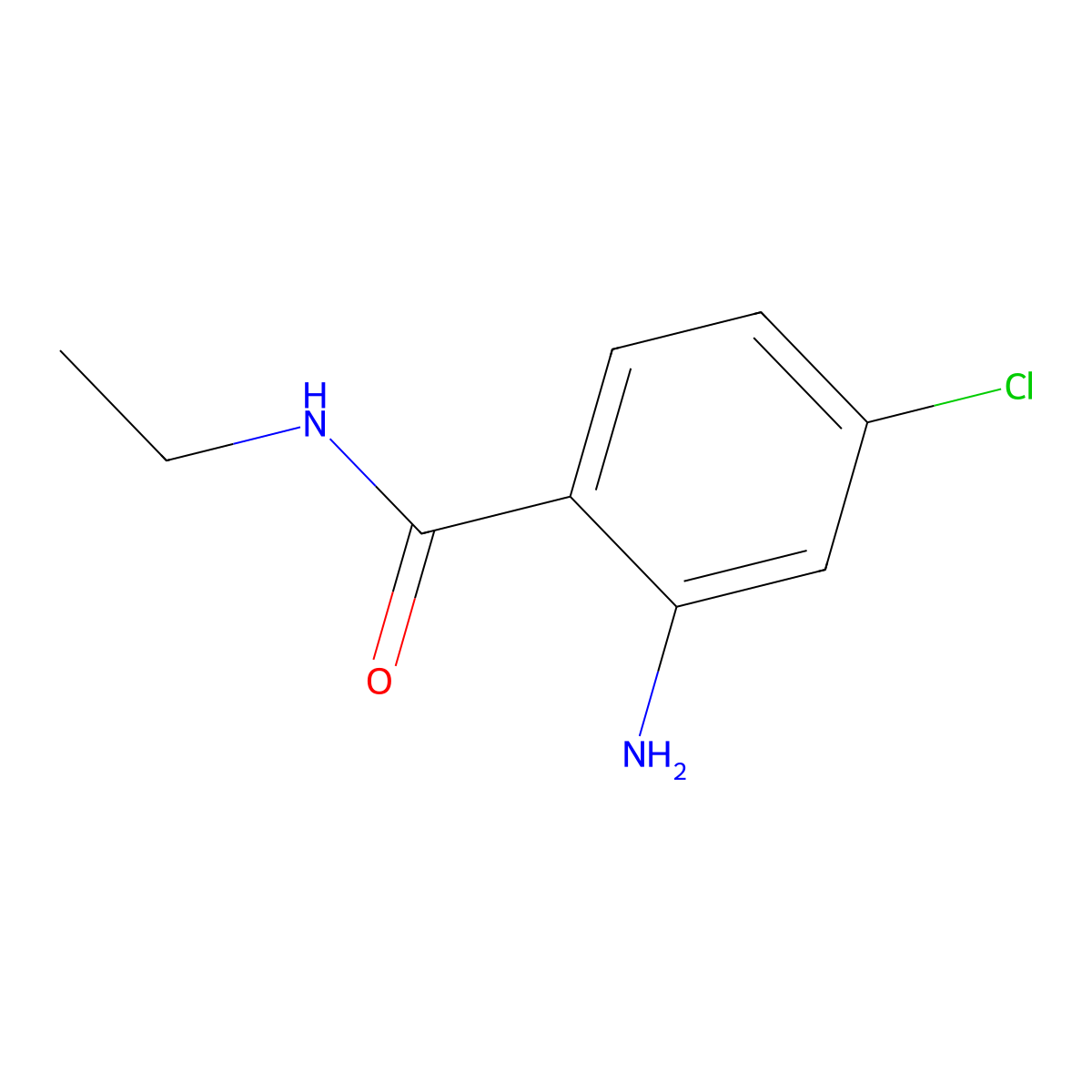 2-amino-4-chloro-N-ethylbenzamide molecular structure, CAS 2953-62-0