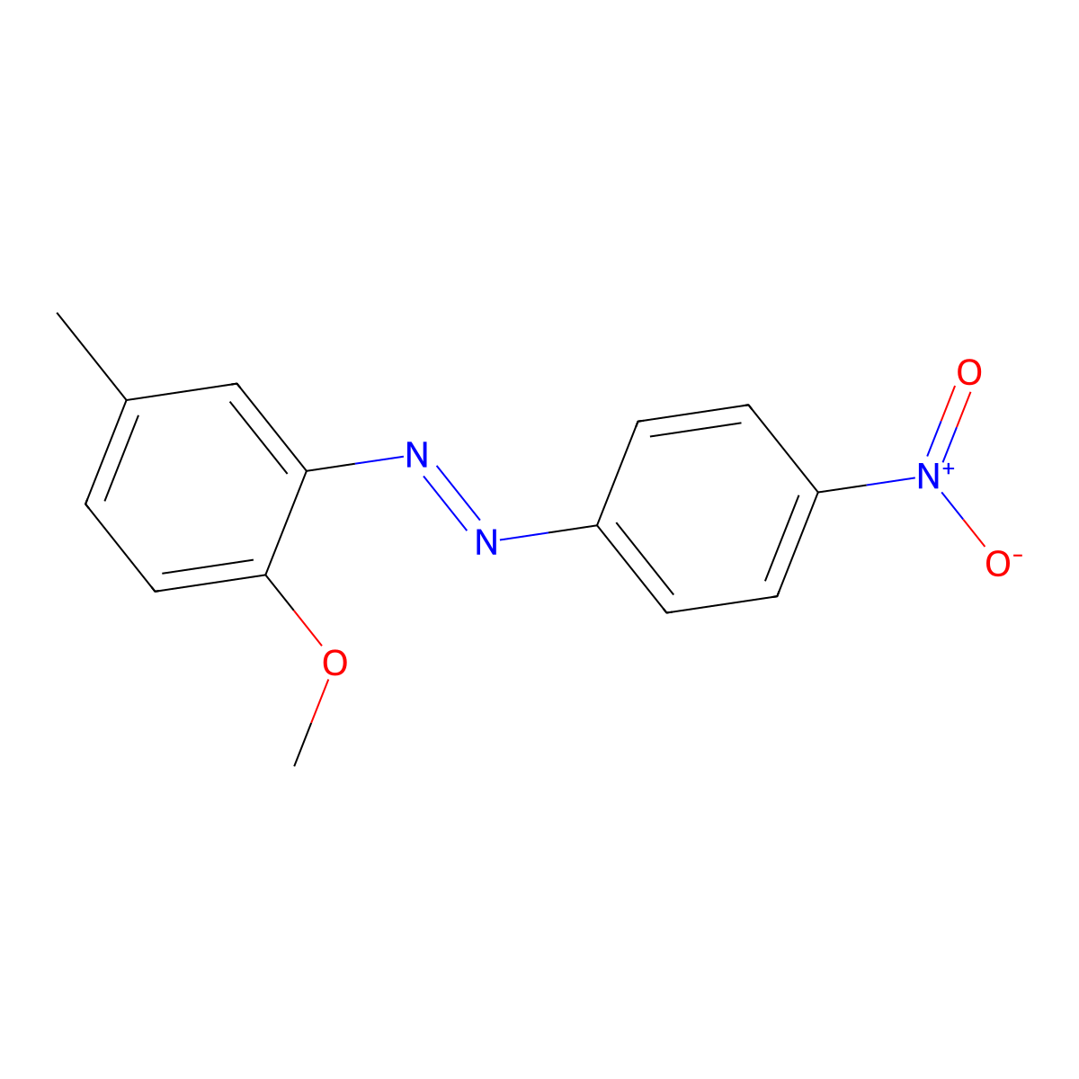 Diazene, (2-methoxy-5-methylphenyl)(4-nitrophenyl)- molecular structure, CAS 29530-50-5
