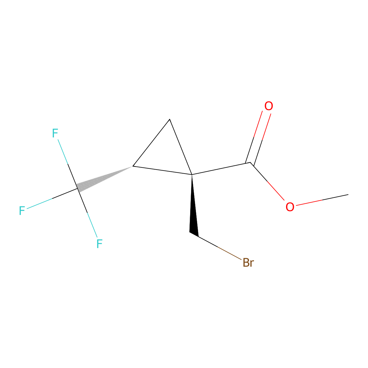 rac-methyl (1R,2R)-1-(bromomethyl)-2-(trifluoromethyl)cyclopropane-1-carboxylate molecular structure, CAS 2953070-52-3