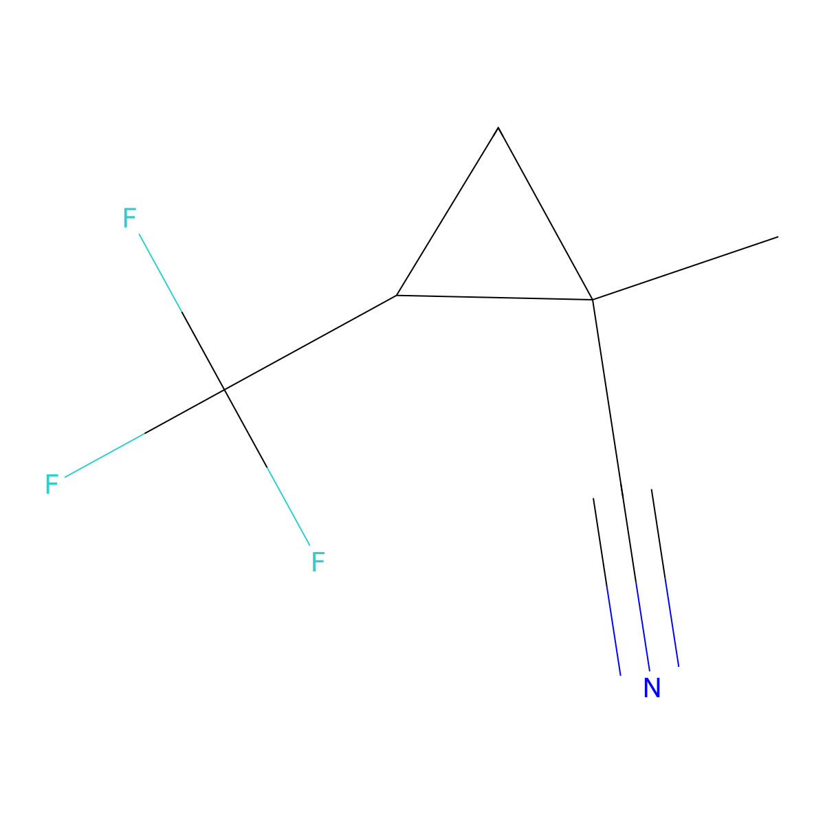 rac-(1R,2R)-1-methyl-2-(trifluoromethyl)cyclopropane-1-carbonitrile molecular structure, CAS 2953070-90-9