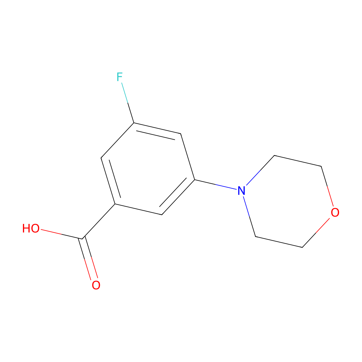 3-Fluoro-5-(morpholin-4-yl)benzoic acid molecular structure, CAS 295311-40-9