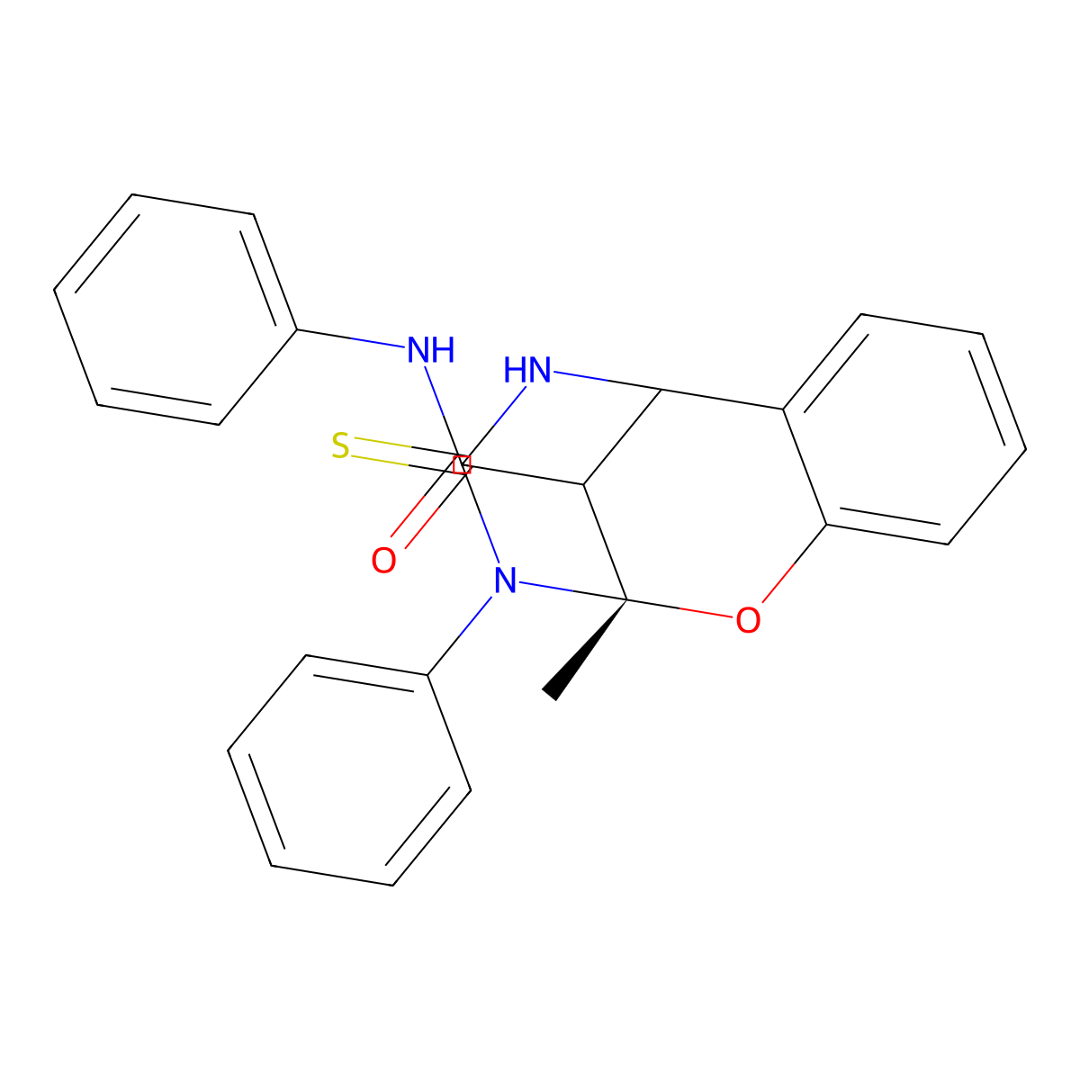 (2S)-2-methyl-N,3-diphenyl-4-thioxo-3,4,5,6-tetrahydro-2H-2,6-methanobenzo[g][1,3,5]oxadiazocine-11-carboxamide molecular structure, CAS 295313-87-0