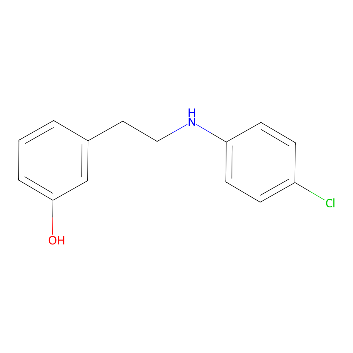 3-(2-((4-Chlorophenyl)amino)ethyl)phenol molecular structure, CAS 295319-83-4
