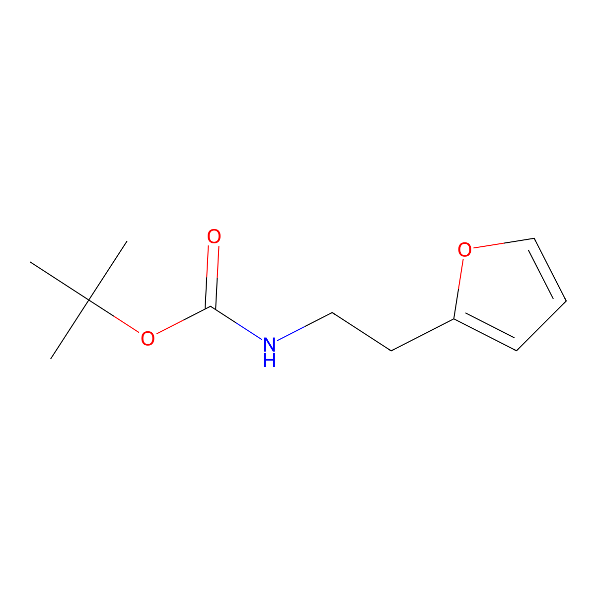 2-(t-Butoxycarbonylamino)-1-(furyl)ethane molecular structure, CAS 295323-56-7