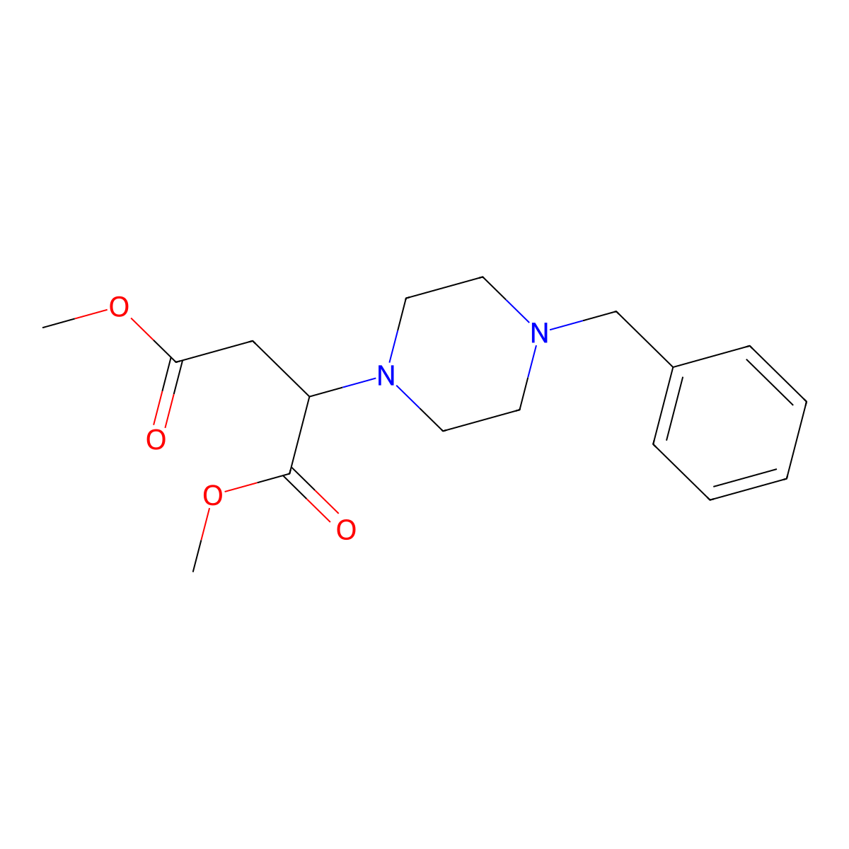 Dimethyl 2-(4-benzylpiperazin-1-yl)succinate molecular structure, CAS 295330-70-0