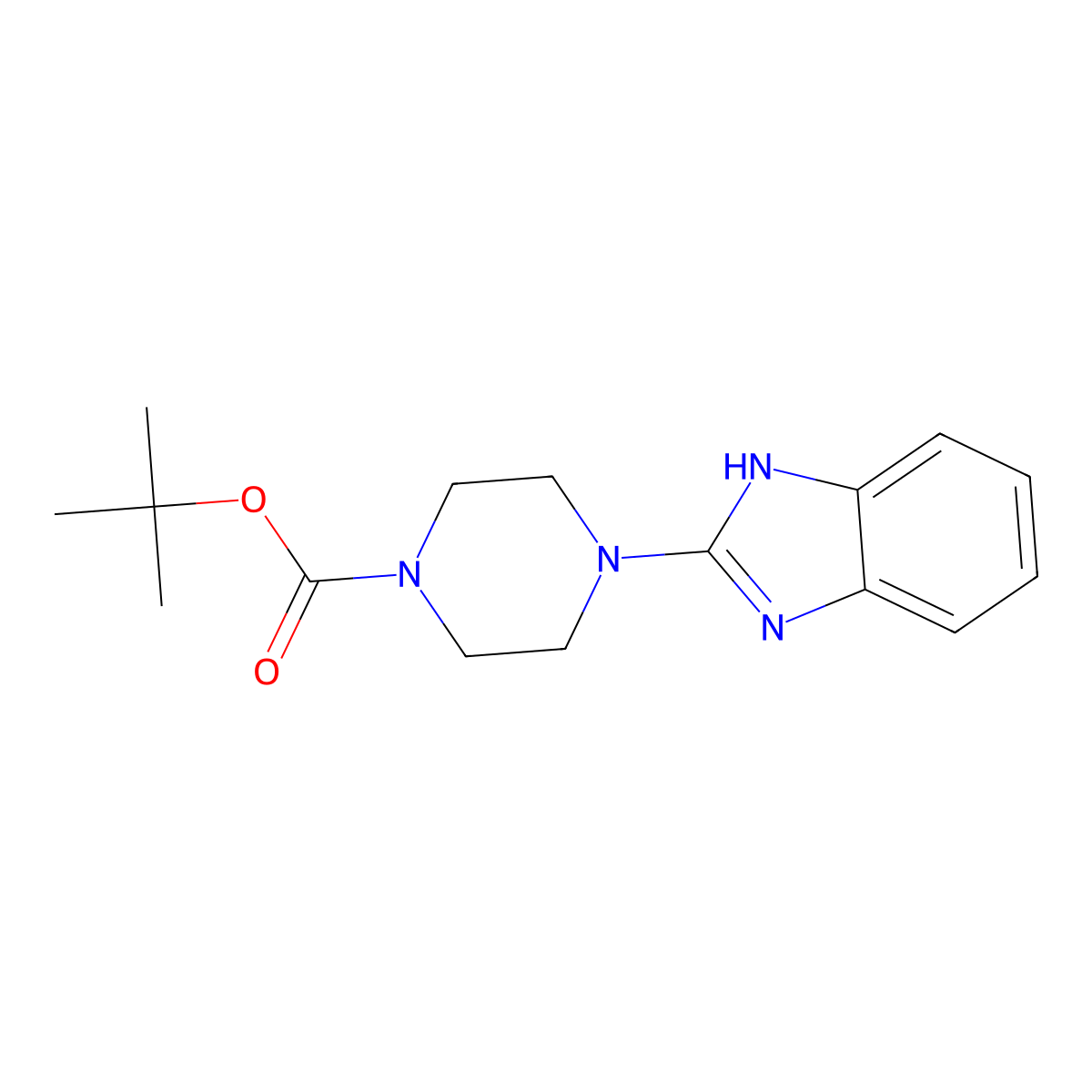 tert-butyl 4-(1H-benzimidazol-2-yl)piperazine-1-carboxylate molecular structure, CAS 295341-56-9