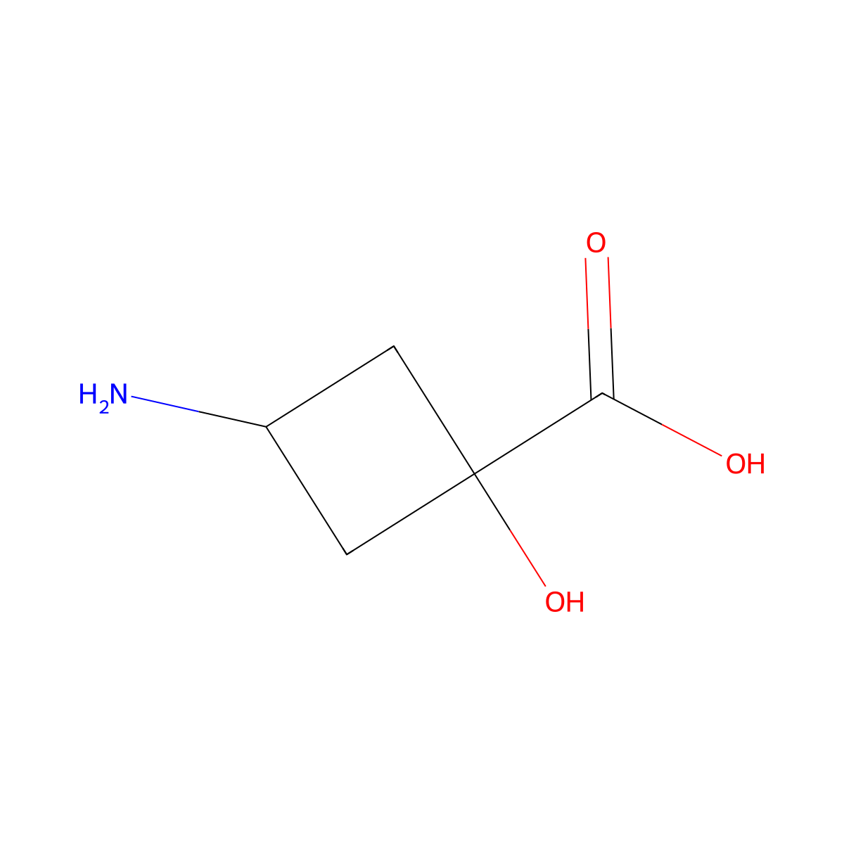 cis-3-Amino-1-hydroxycyclobutane-1-carboxylic acid molecular structure, CAS 2953410-96-1