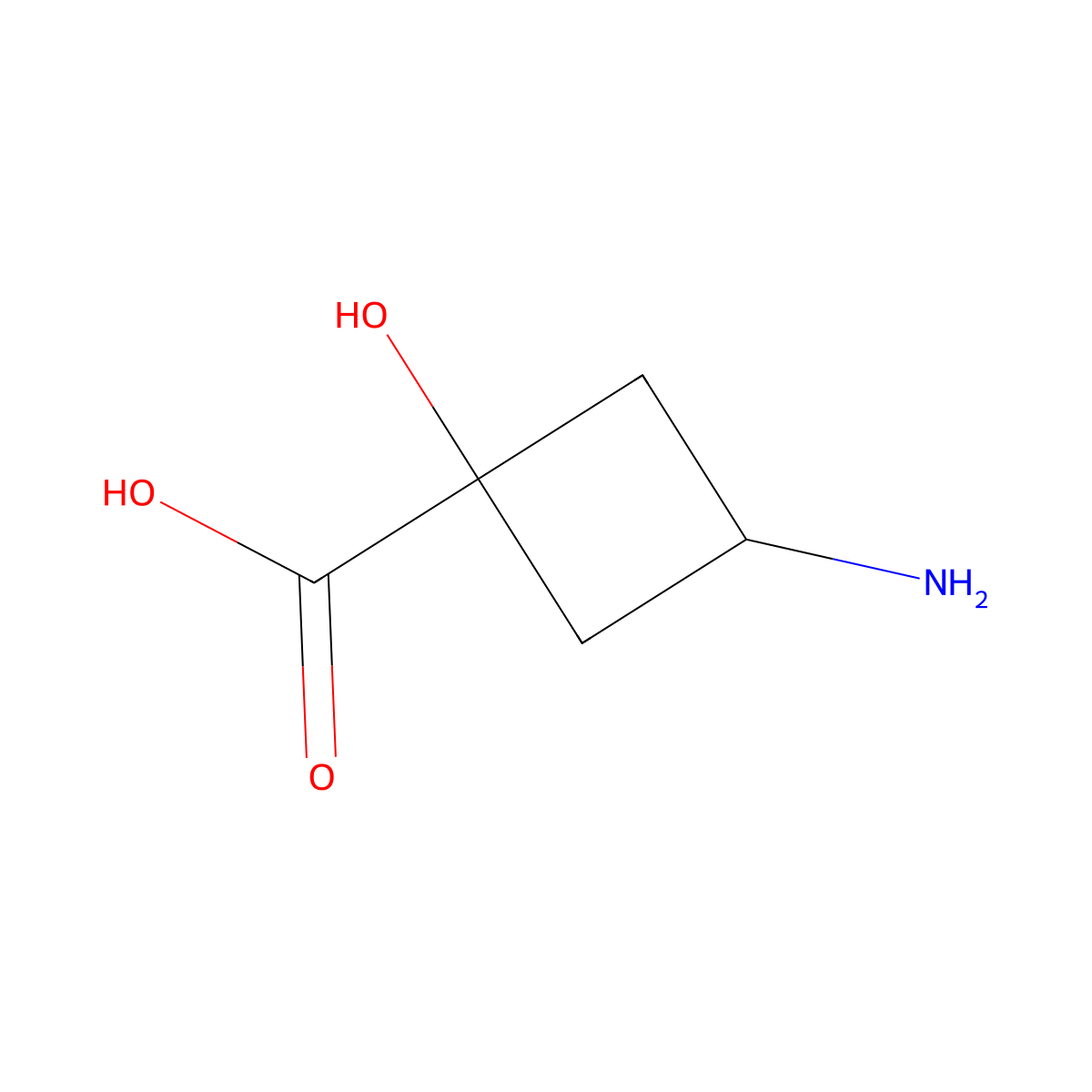 cis-3-Amino-1-hydroxycyclobutane-1-carboxylic acid molecular structure, CAS 2953410-96-1
