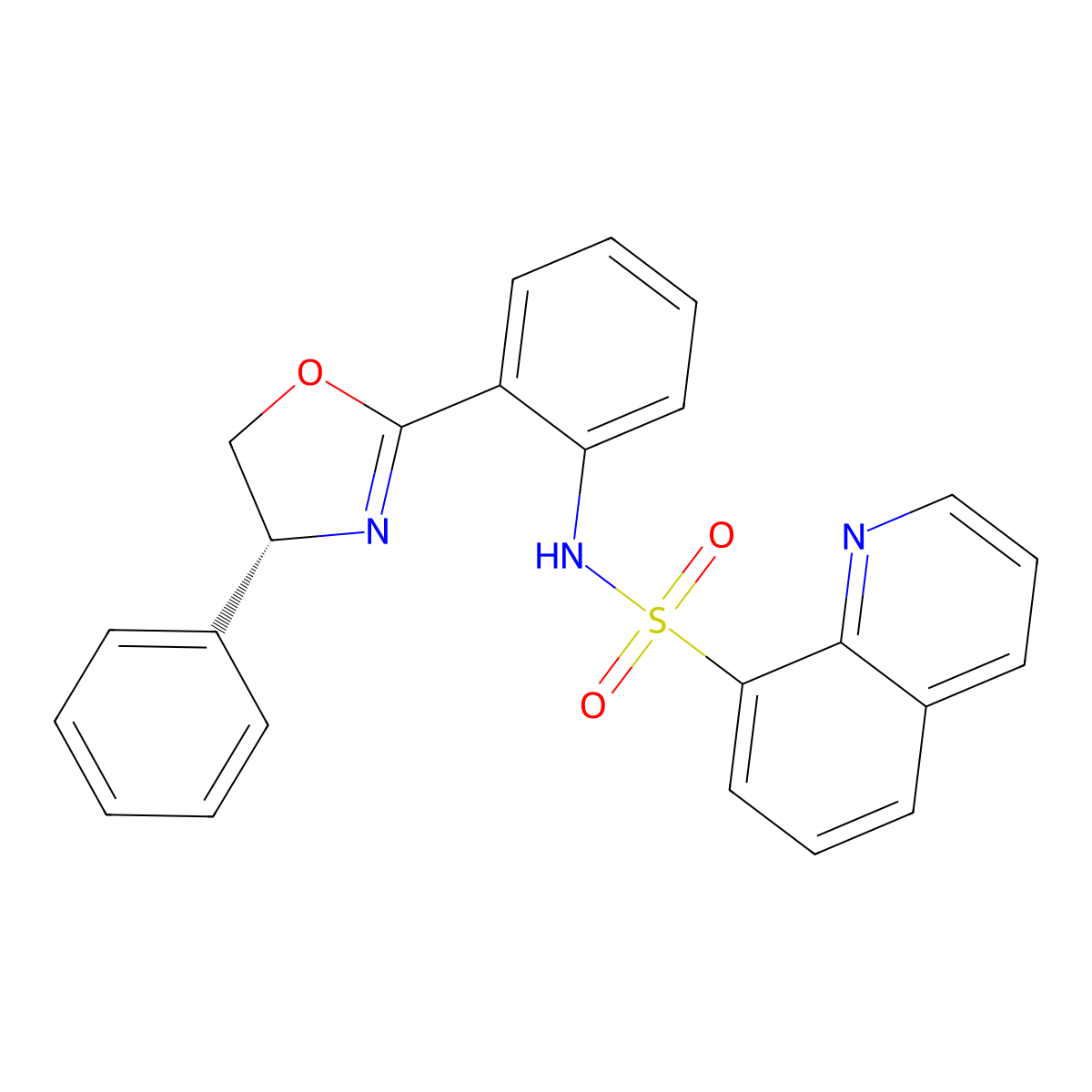 (R)-N-(2-(4-phenyl-4,5-dihydrooxazol-2-yl)phenyl)quinoline-8-sulfonamide molecular structure, CAS 2953418-39-6