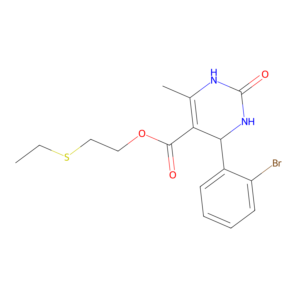 2-(Ethylsulfanyl)ethyl 4-(2-bromophenyl)-6-methyl-2-oxo-1,2,3,4-tetrahydropyrimidine-5-carboxylate molecular structure, CAS 295343-97-4