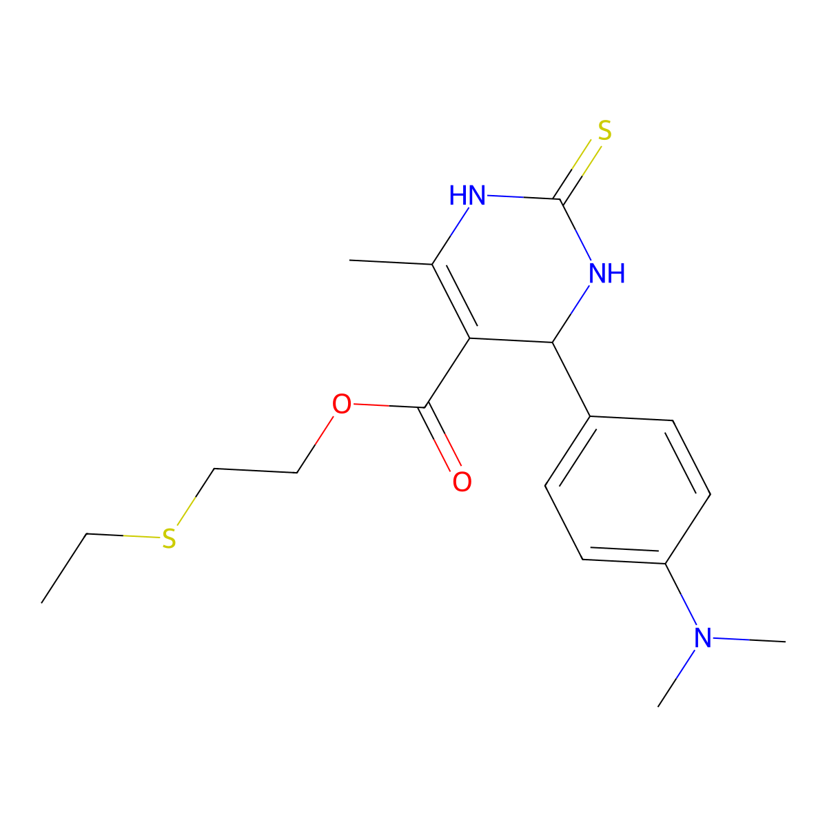 2-(Ethylsulfanyl)ethyl 4-[4-(dimethylamino)phenyl]-6-methyl-2-thioxo-1,2,3,4-tetrahydro-5-pyrimidinecarboxylate molecular structure, CAS 295343-99-6