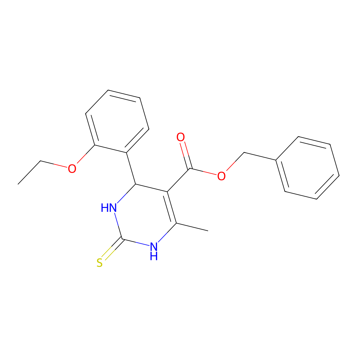 Benzyl 4-(2-ethoxyphenyl)-6-methyl-2-thioxo-1,2,3,4-tetrahydro-5-pyrimidinecarboxylate molecular structure, CAS 295344-18-2