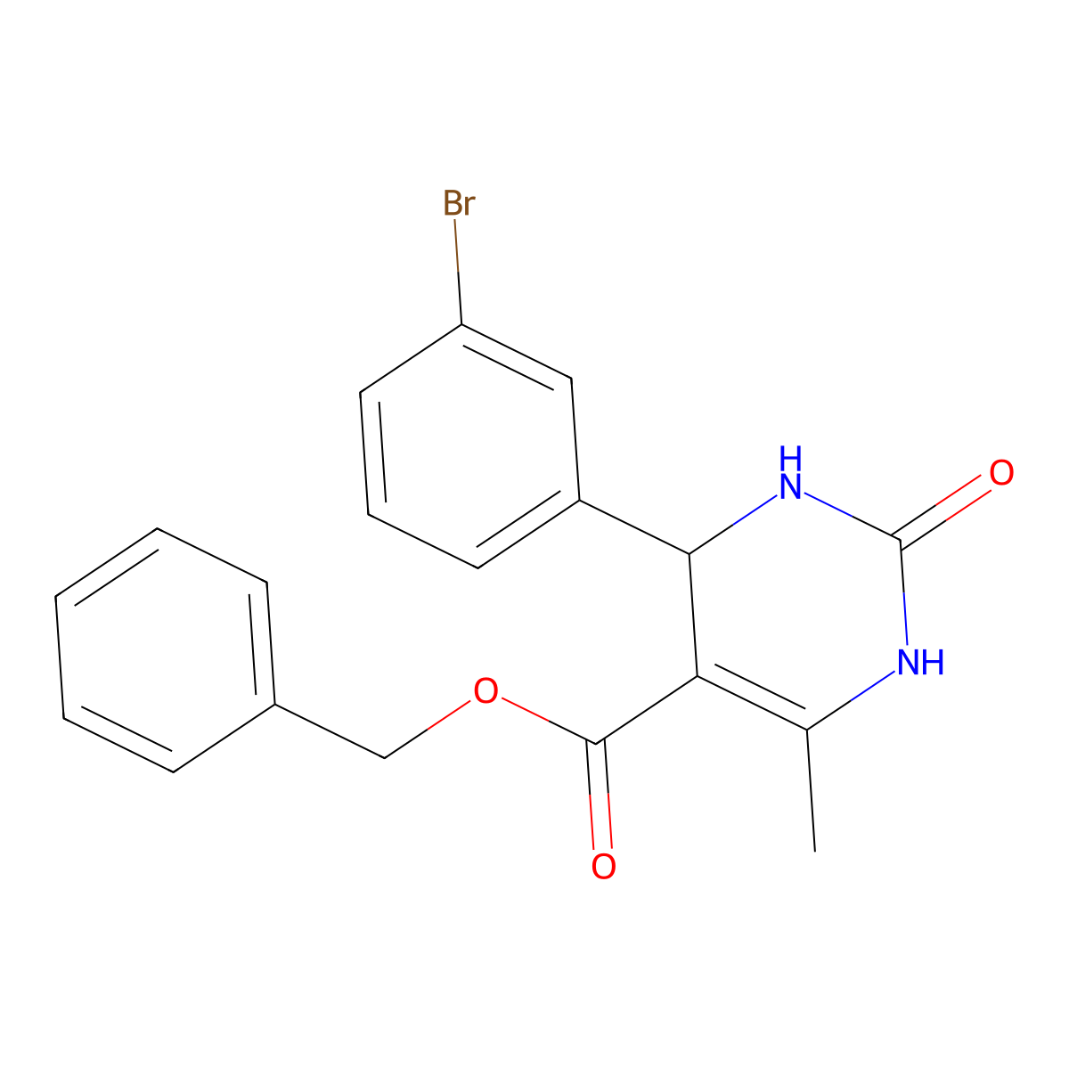 Benzyl 4-(3-bromophenyl)-6-methyl-2-oxo-1,2,3,4-tetrahydropyrimidine-5-carboxylate molecular structure, CAS 295344-60-4