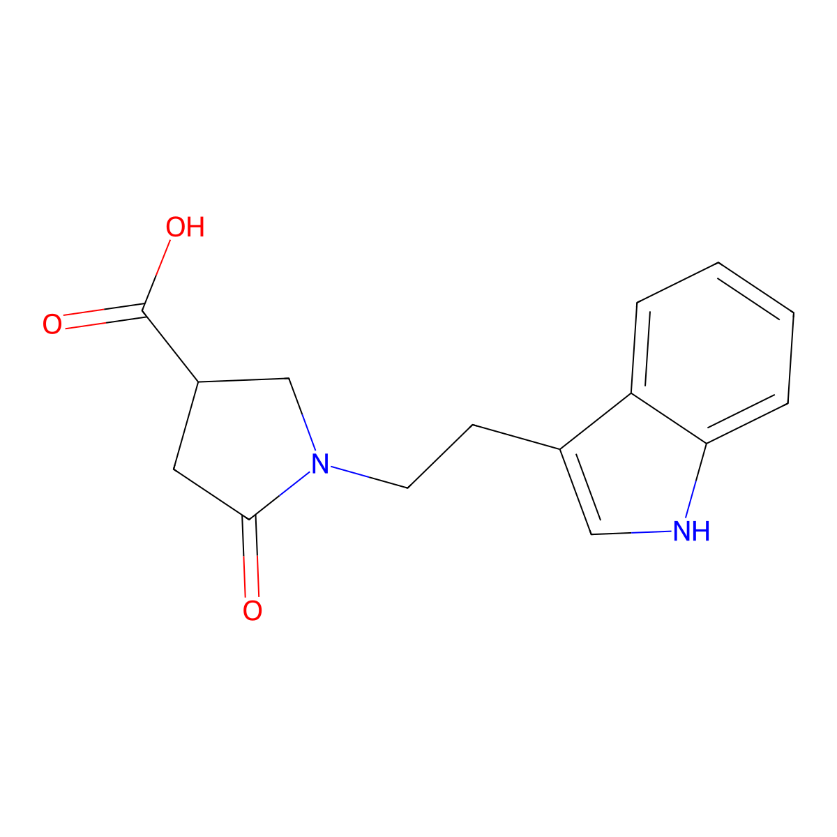 1-[2-(1H-indol-3-yl)ethyl]-5-oxopyrrolidine-3-carboxylic acid molecular structure, CAS 295344-74-0