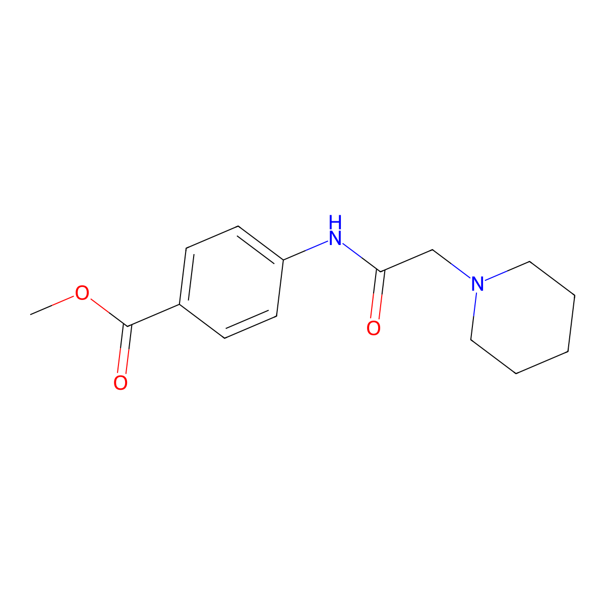 Methyl 4-(2-(piperidin-1-yl)acetamido)benzoate molecular structure, CAS 295345-04-9