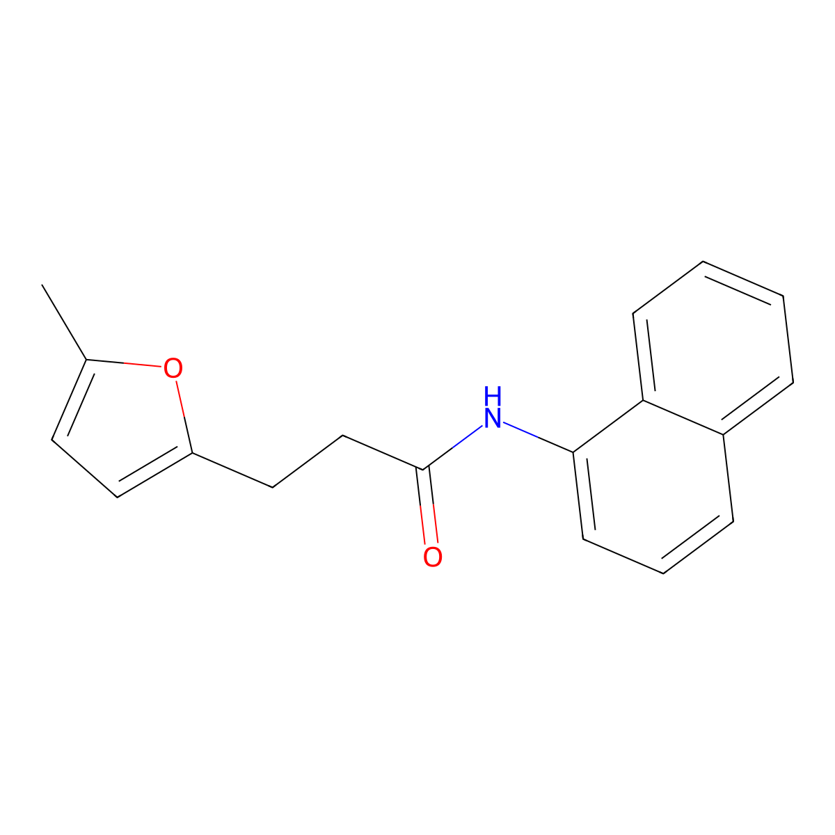 3-(5-methylfuran-2-yl)-N-(naphthalen-1-yl)propanamide molecular structure, CAS 295345-13-0