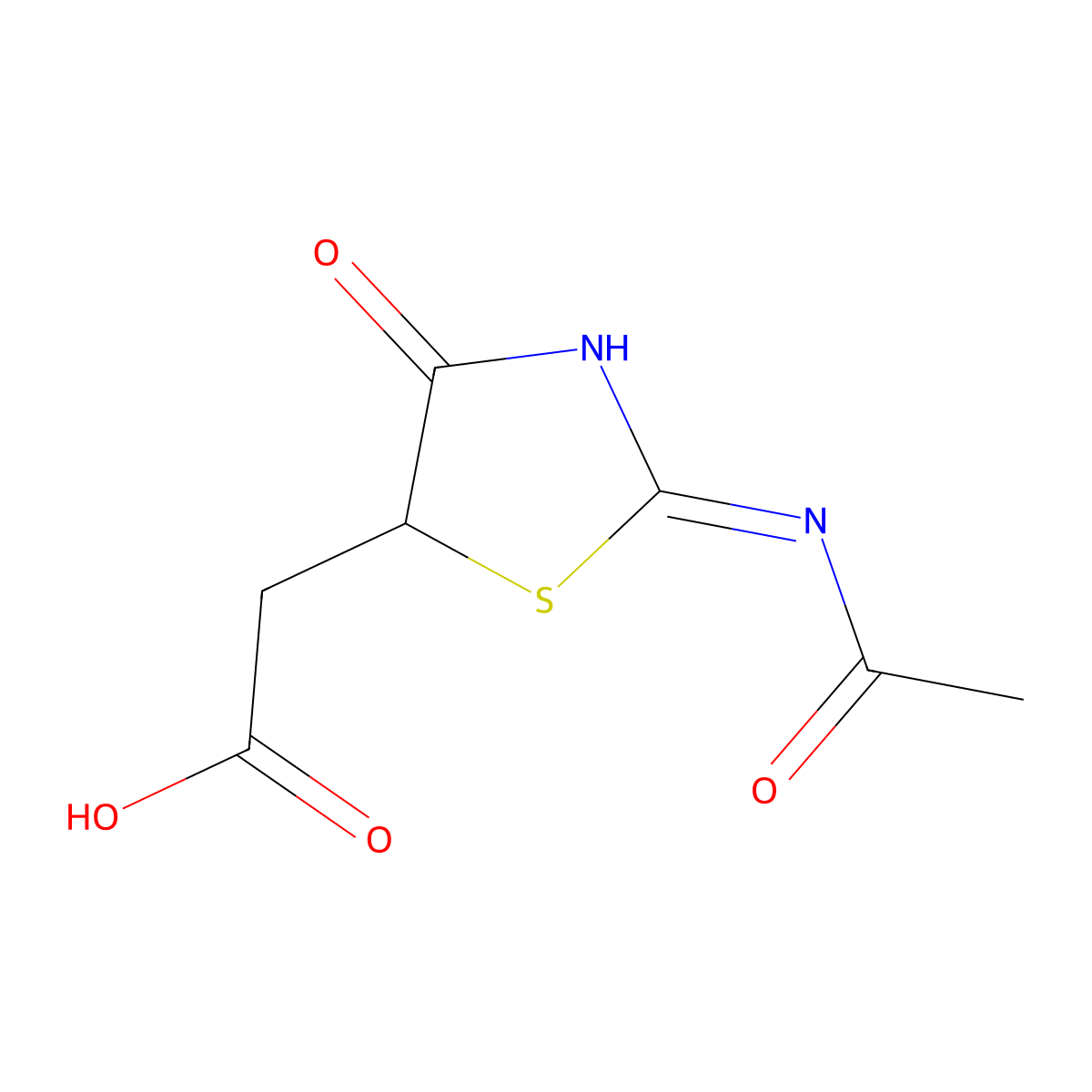 2-(Acetylamino)-4,5-dihydro-4-oxo-5-thiazoleacetic acid molecular structure, CAS 295345-29-8