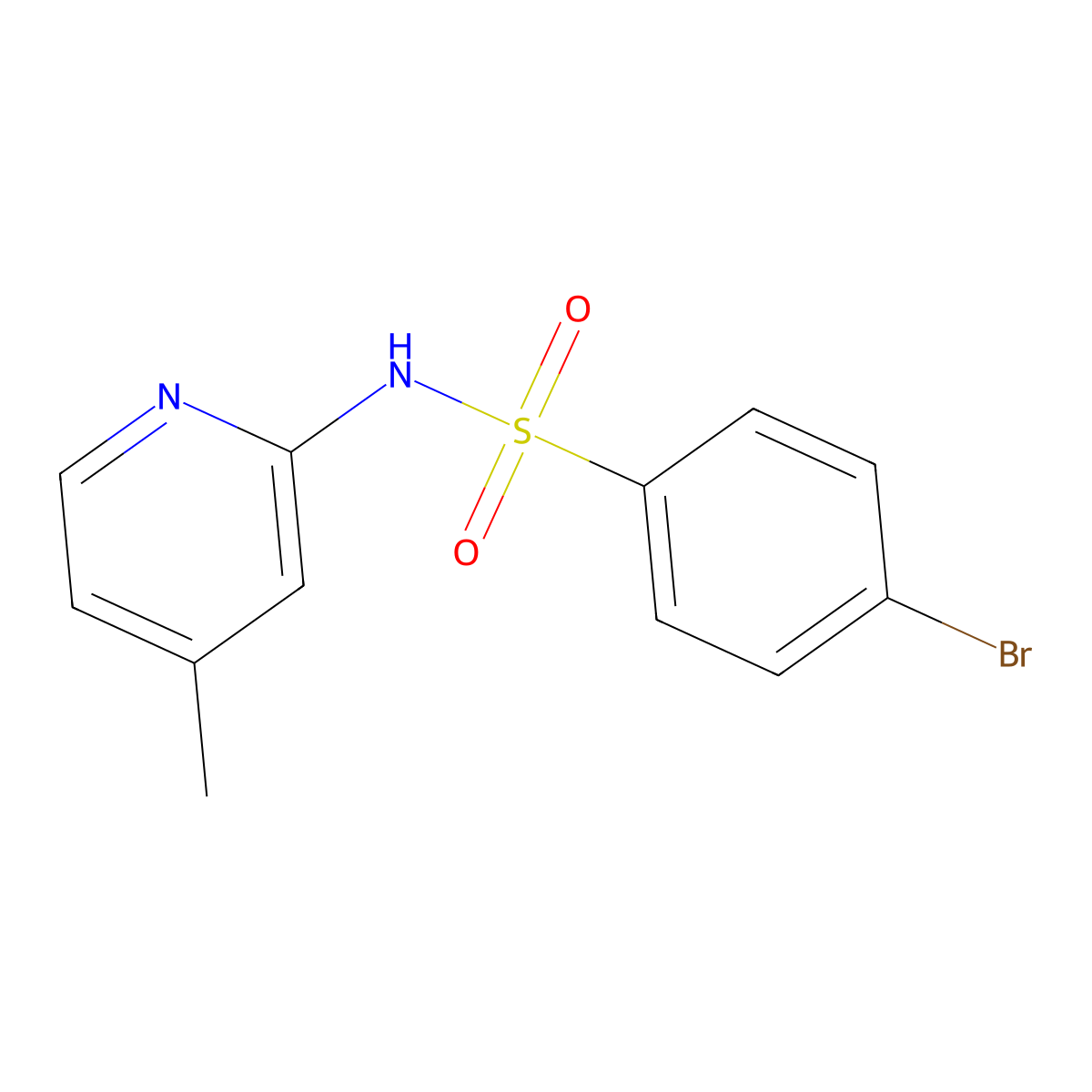 4-bromo-N-(4-methylpyridin-2-yl)benzenesulfonamide molecular structure, CAS 295345-81-2
