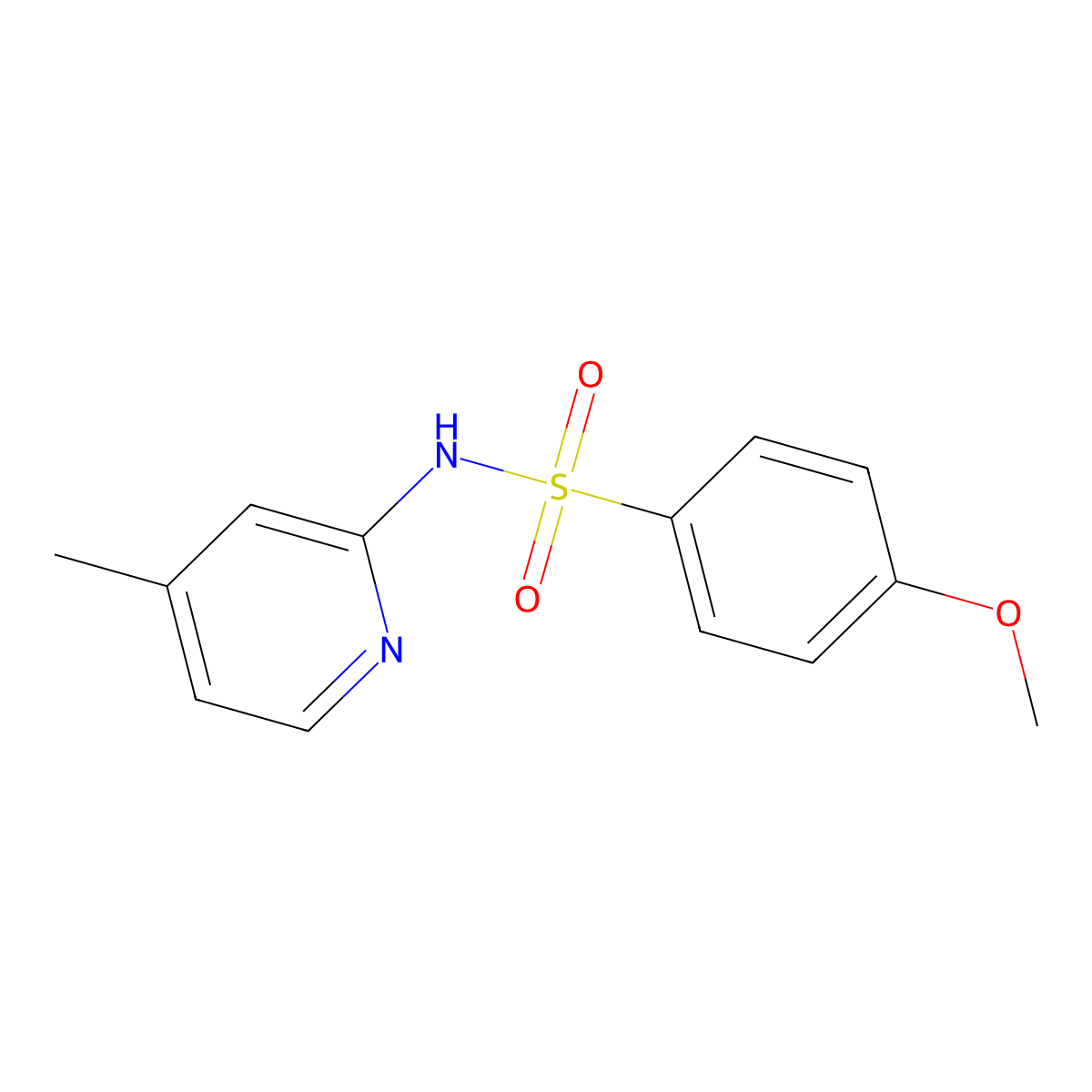 4-methoxy-N-(4-methyl-2-pyridinyl)benzenesulfonamide molecular structure, CAS 295345-82-3
