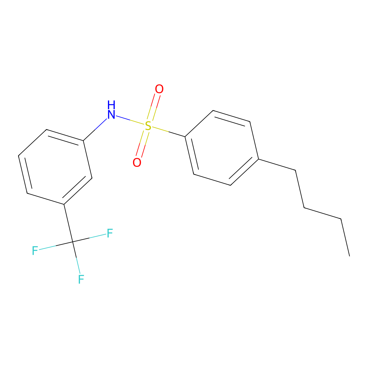 4-butyl-N-[3-(trifluoromethyl)phenyl]benzenesulfonamide molecular structure, CAS 295345-84-5