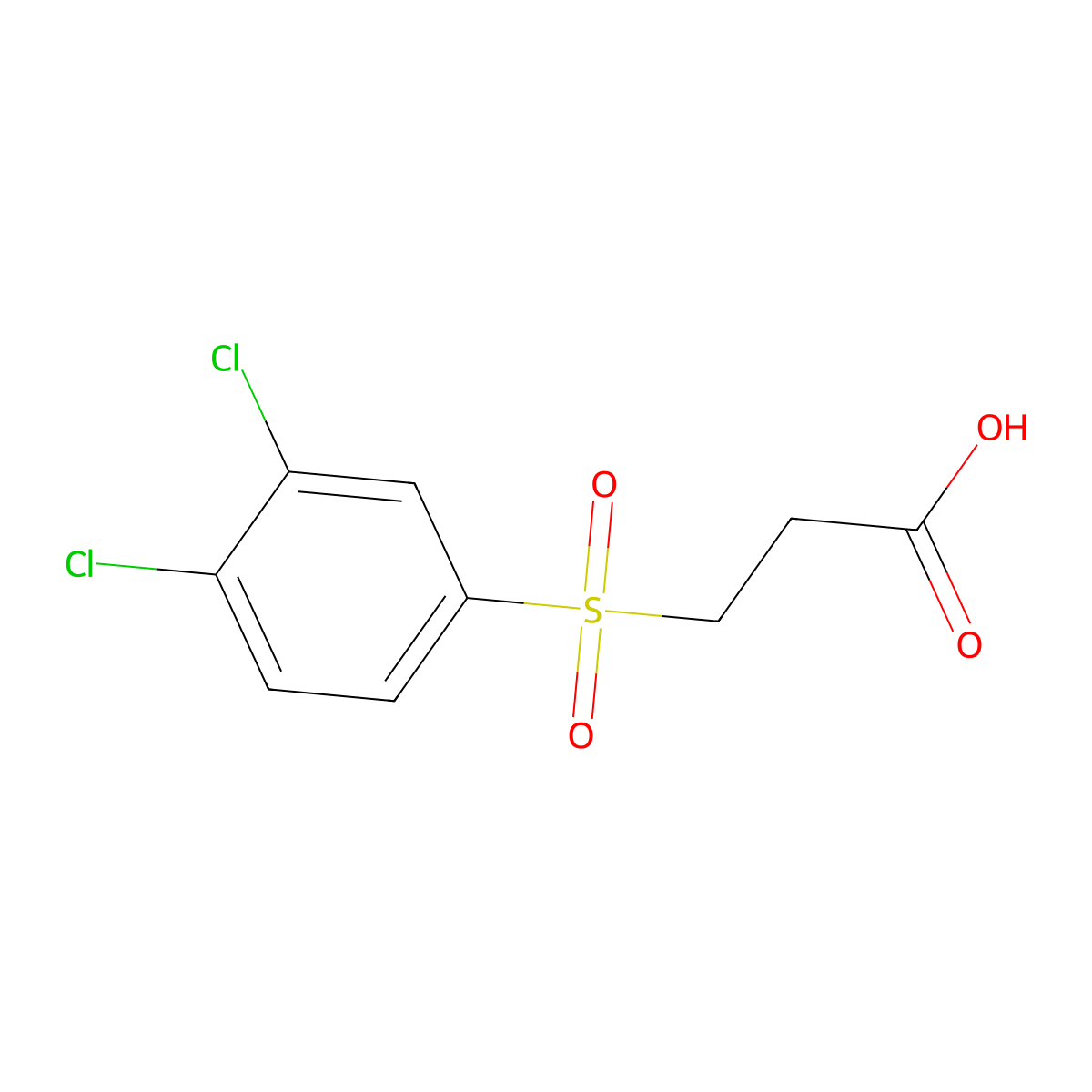 3-((3,4-Dichlorophenyl)sulfonyl)propanoic acid molecular structure, CAS 295346-56-4