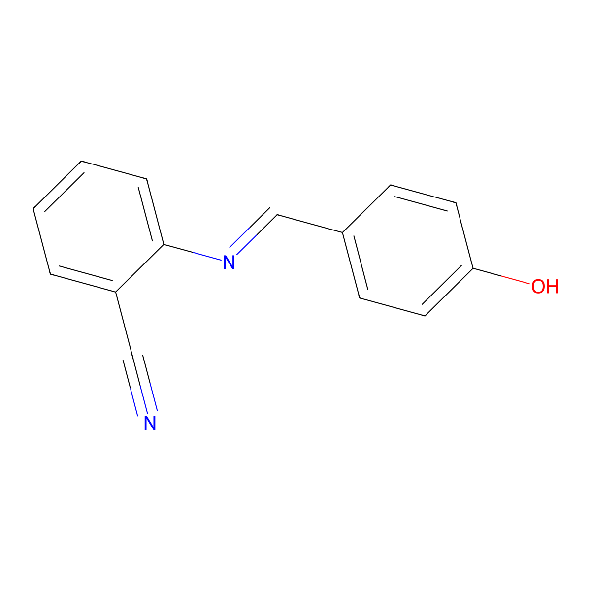 2-[(4-Hydroxybenzylidene)amino]benzonitrile molecular structure, CAS 295346-74-6