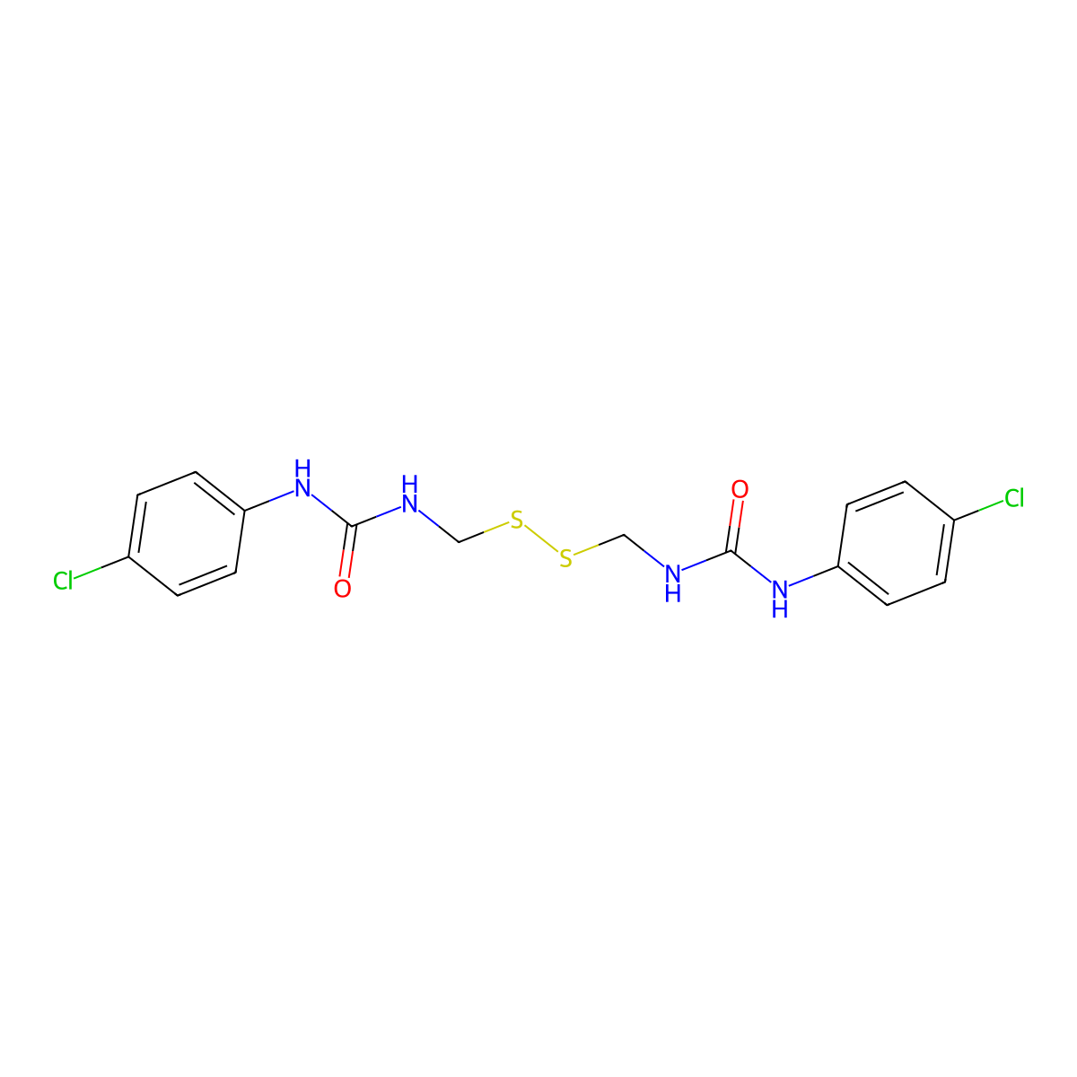 1-(4-Chlorophenyl)-3-[[[(4-chlorophenyl)carbamoylamino]methyldisulfanyl]methyl]urea molecular structure, CAS 295346-87-1
