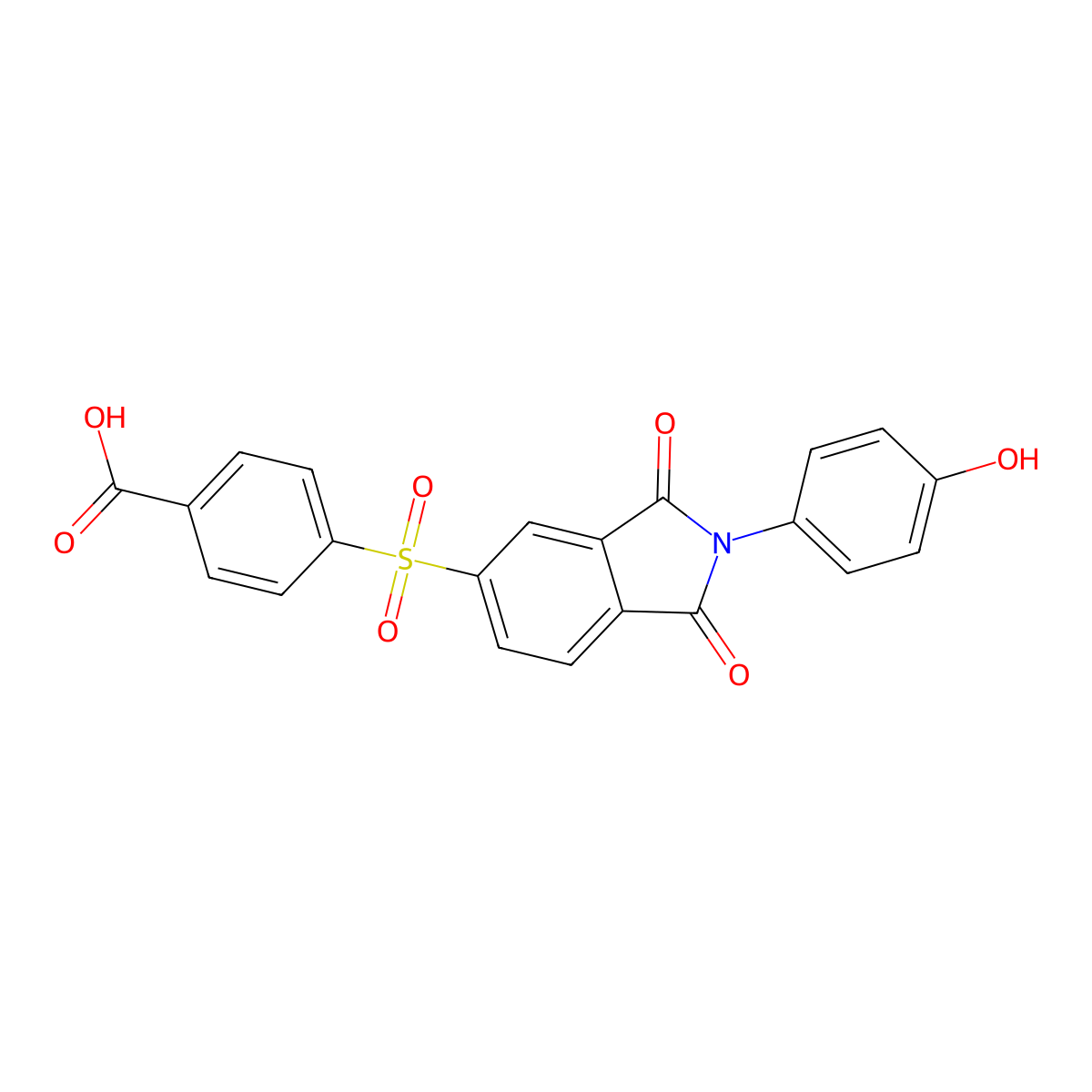 4-{[2-(4-hydroxyphenyl)-1,3-dioxo-2,3-dihydro-1H-isoindol-5-yl]sulfonyl}benzoic acid molecular structure, CAS 295347-43-2