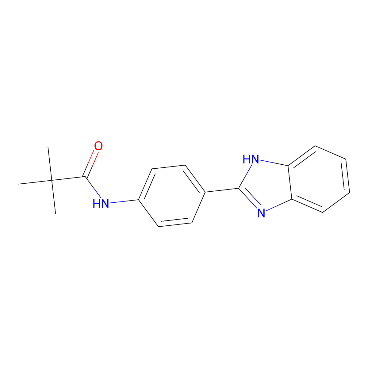 N-[4-(1H-benzimidazol-2-yl)phenyl]-2,2-dimethylpropanamide molecular structure, CAS 295347-96-5