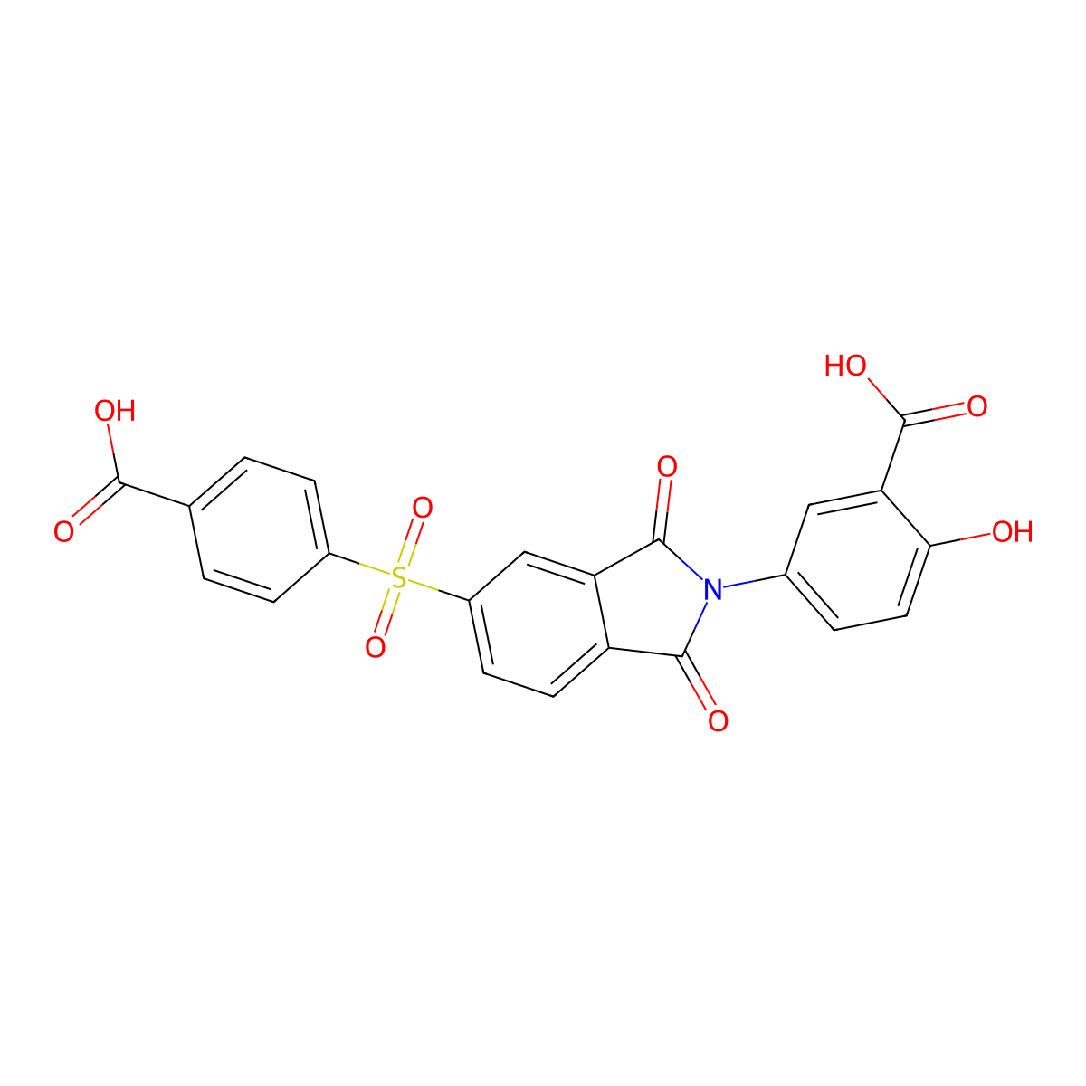 5-{5-[(4-carboxyphenyl)sulfonyl]-1,3-dioxo-1,3-dihydro-2H-isoindol-2-yl}-2-hydroxybenzoic acid molecular structure, CAS 295348-06-0