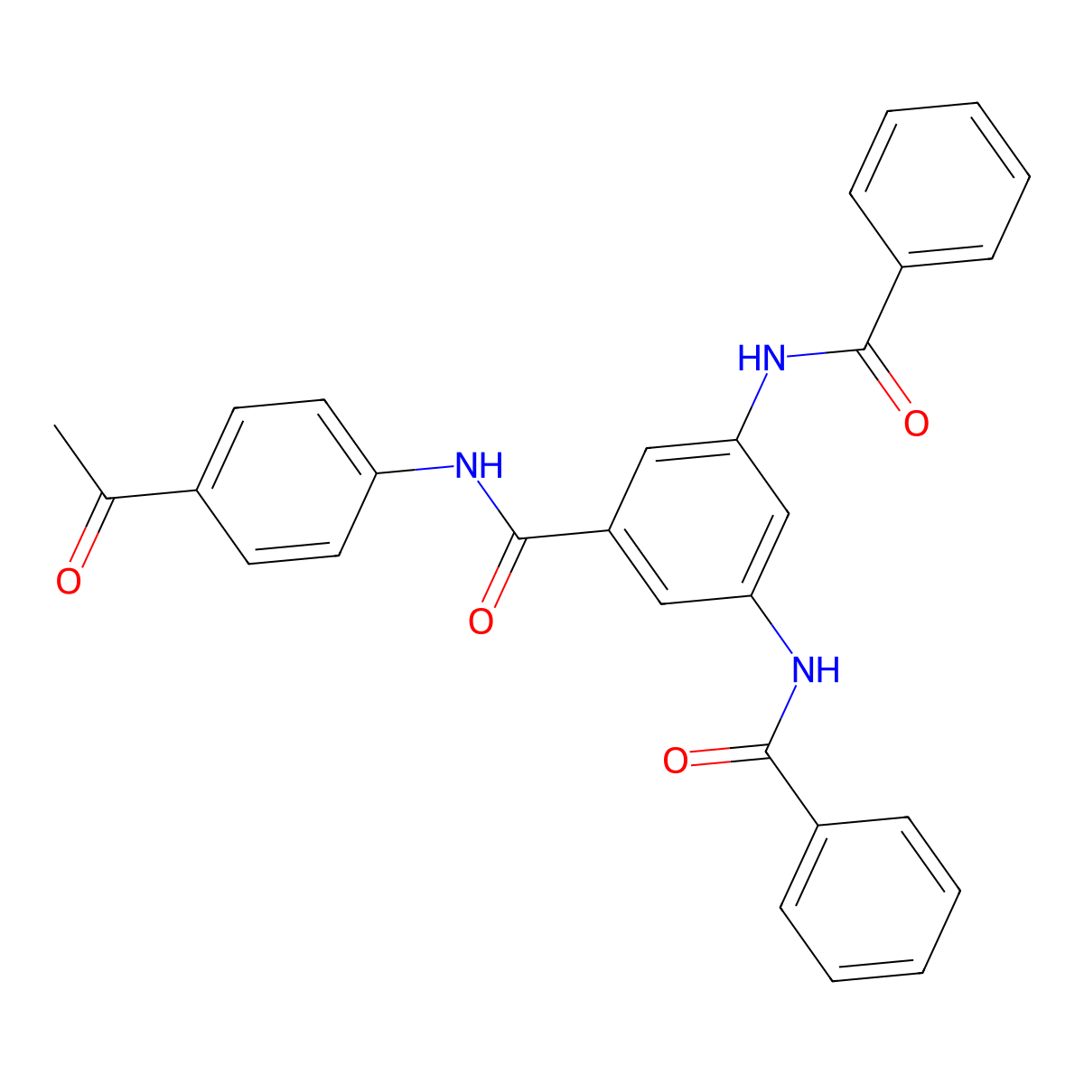 N-(4-acetylphenyl)-3,5-bis[(phenylcarbonyl)amino]benzamide molecular structure, CAS 295348-50-4