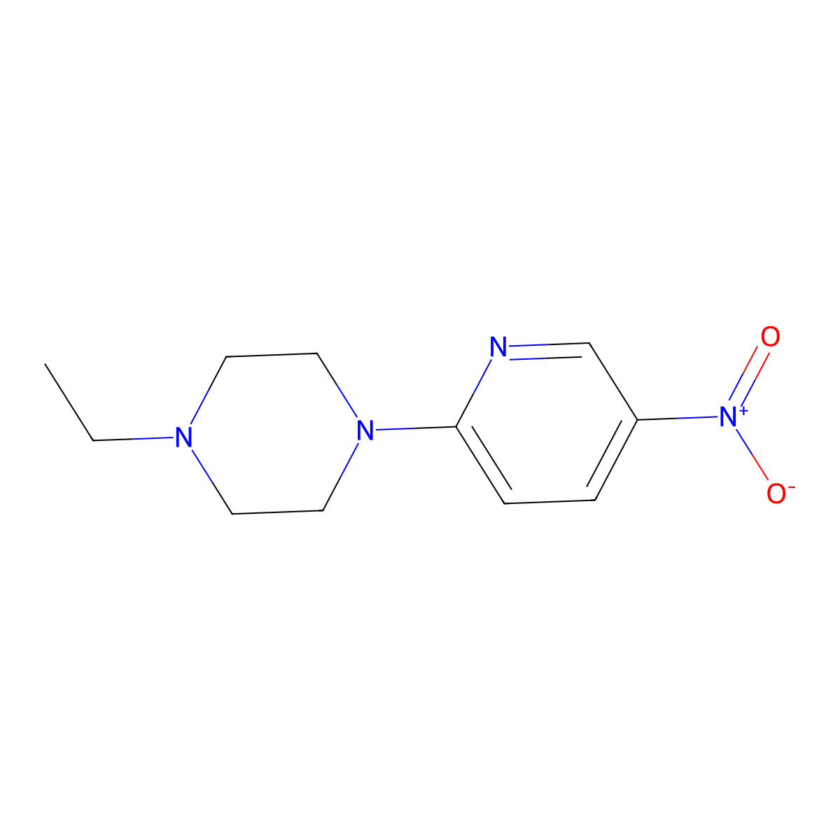 1-Ethyl-4-(5-nitropyridin-2-yl)piperazine molecular structure, CAS 295349-70-1