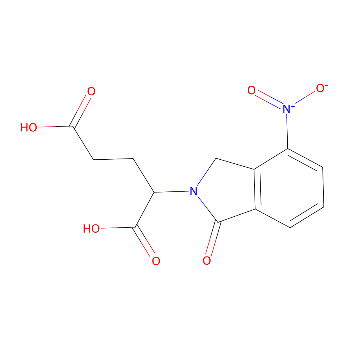 Pentanedioic acid, 2-(1,3-dihydro-4-nitro-1-oxo-2H-isoindol-2-yl)- molecular structure, CAS 295357-72-1