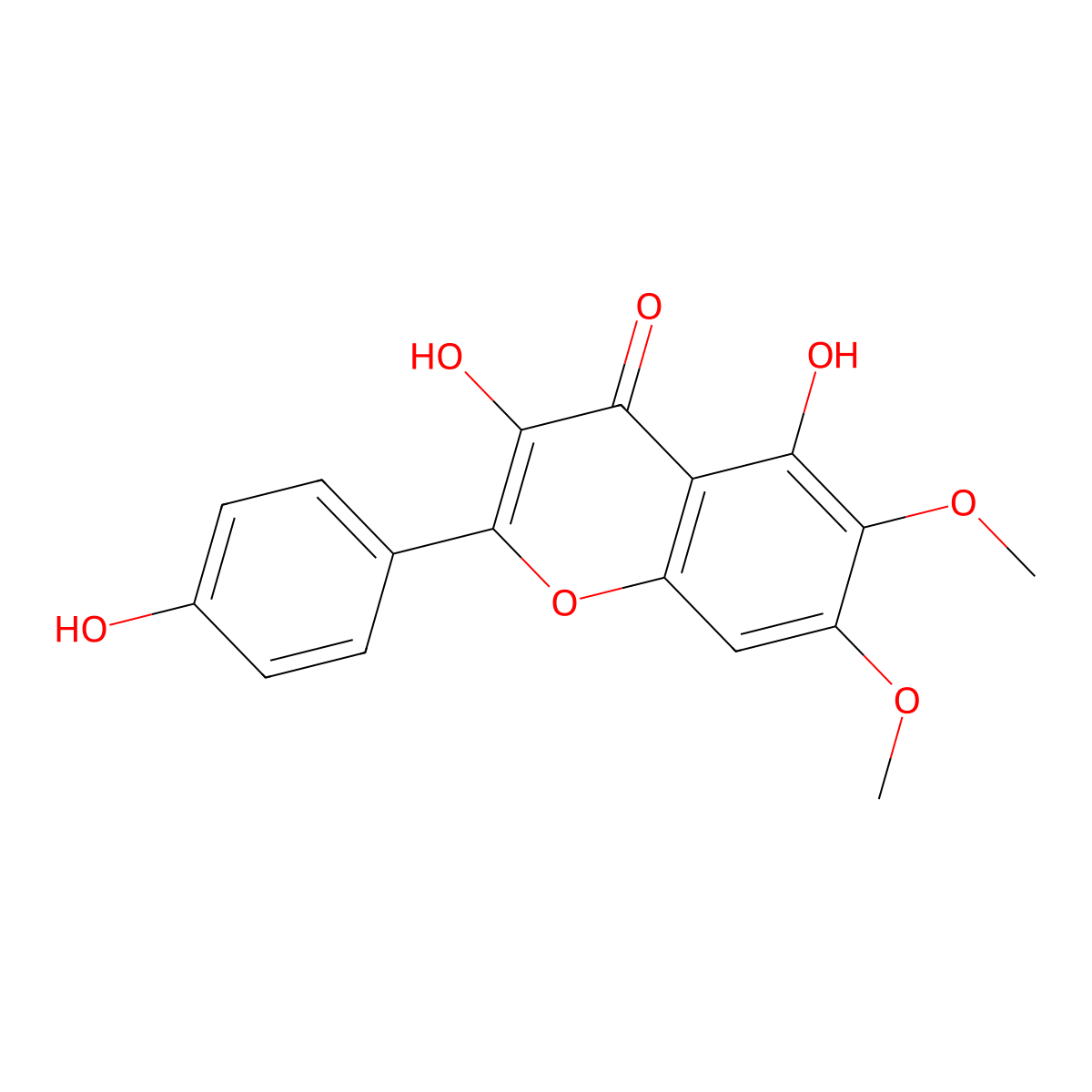 3,5,4'-Trihydroxy-6,7-dimethoxyflavone molecular structure, CAS 29536-41-2