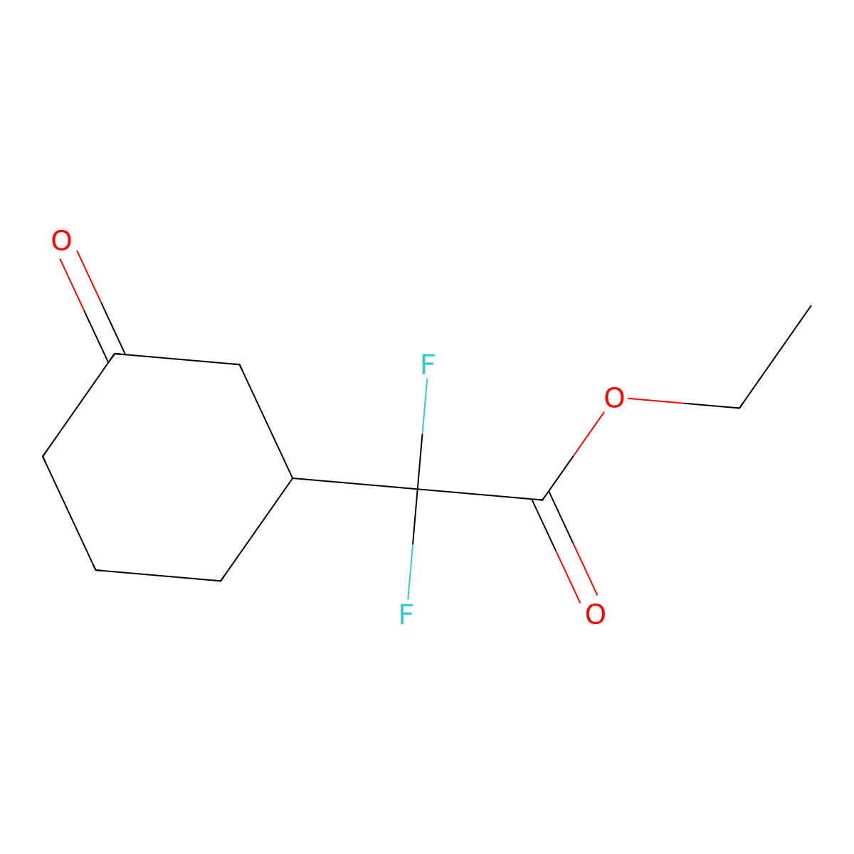 Ethyl 2,2-difluoro-2-(3-oxocyclohexyl)acetate molecular structure, CAS 295360-04-2