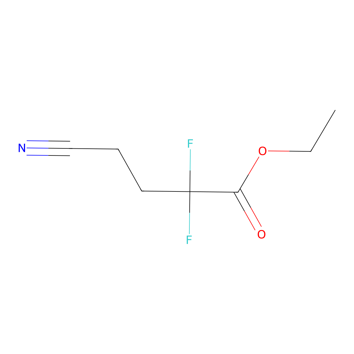 Butanoic acid, 4-cyano-2,2-difluoro-, ethyl ester molecular structure, CAS 295360-08-6