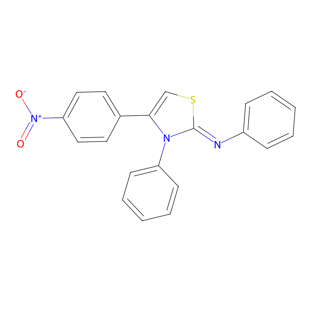 4-(4-nitrophenyl)-N,3-diphenyl-1,3-thiazol-2-imine molecular structure, CAS 295360-18-8