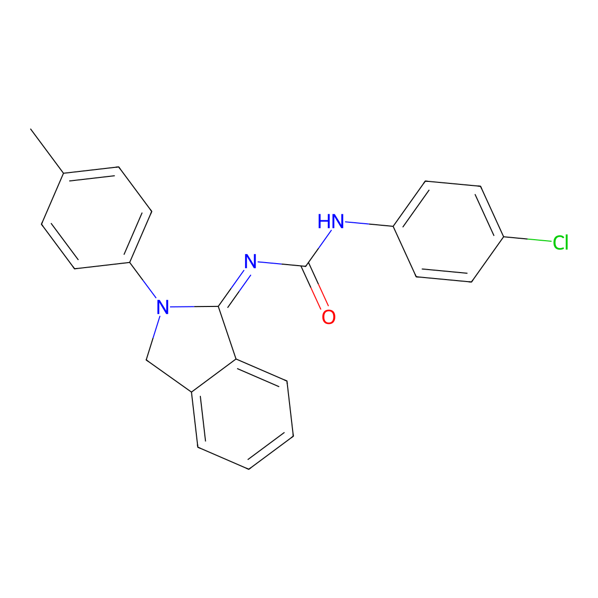 1-(4-chlorophenyl)-3-[2-(4-methylphenyl)-2,3-dihydro-1H-isoindol-1-ylidene]urea molecular structure, CAS 295360-28-0